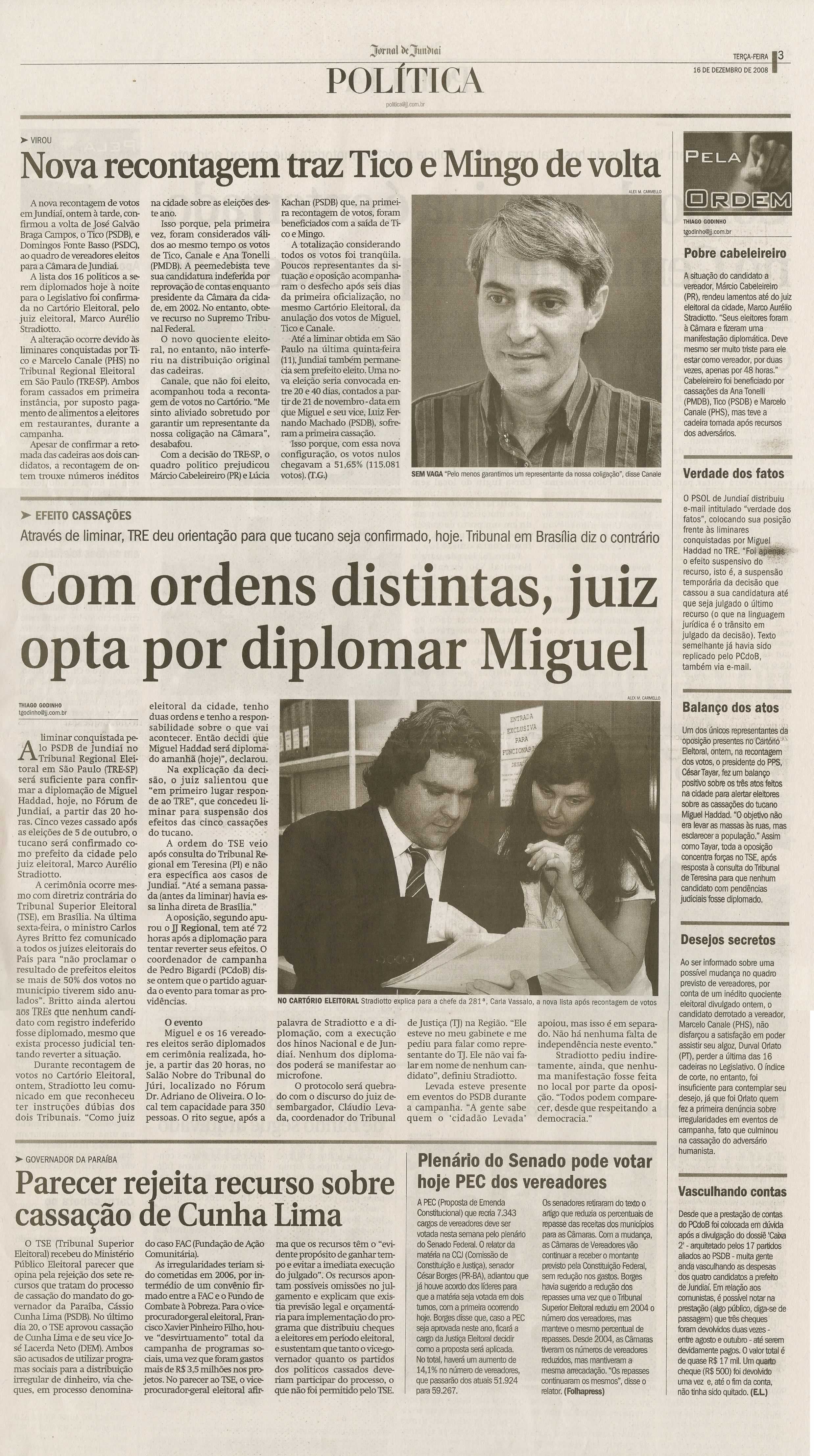 Jornal de Jundiaí - 16/12/2008