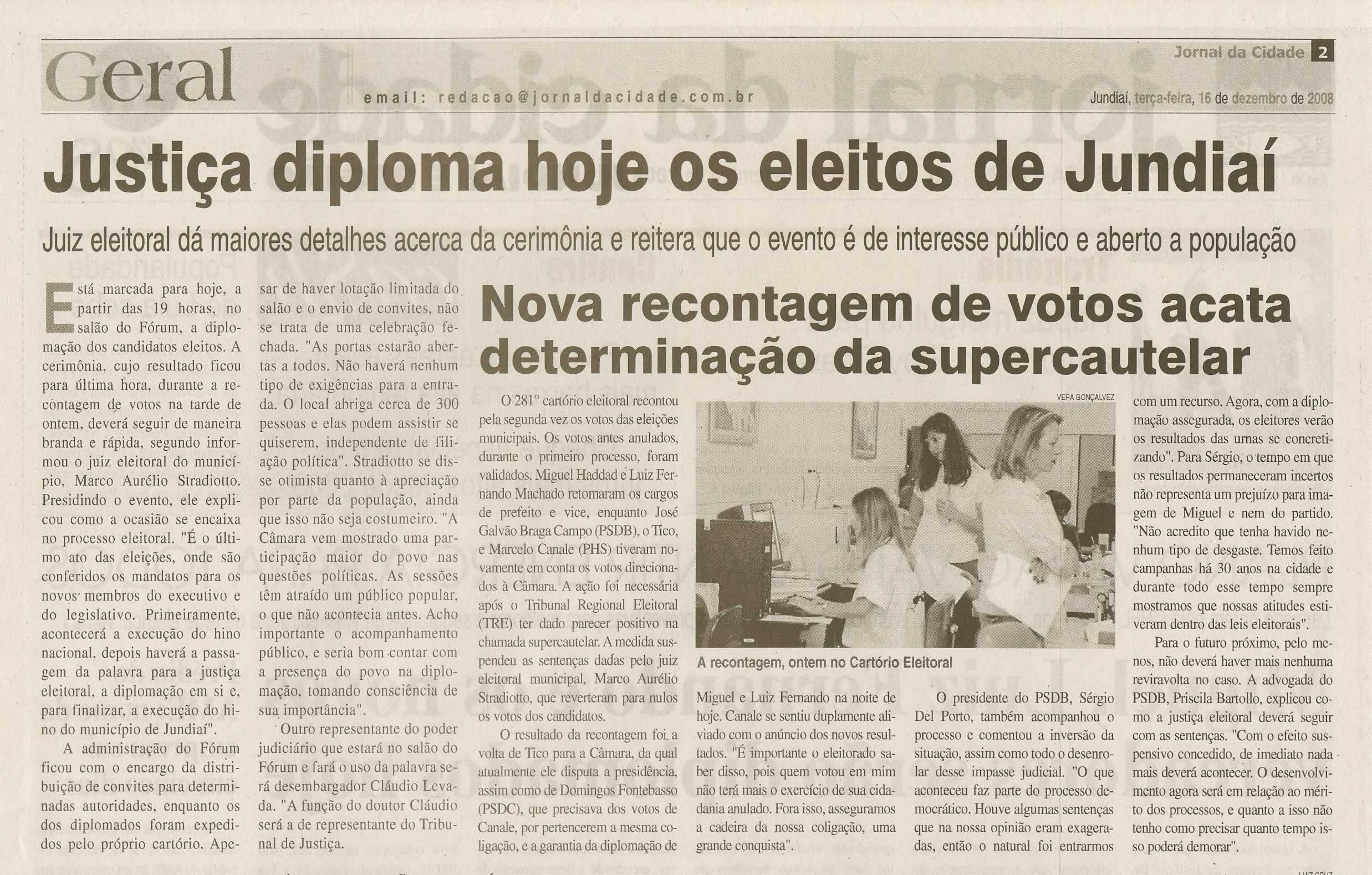 Jornal da Cidade - 16/12/2008