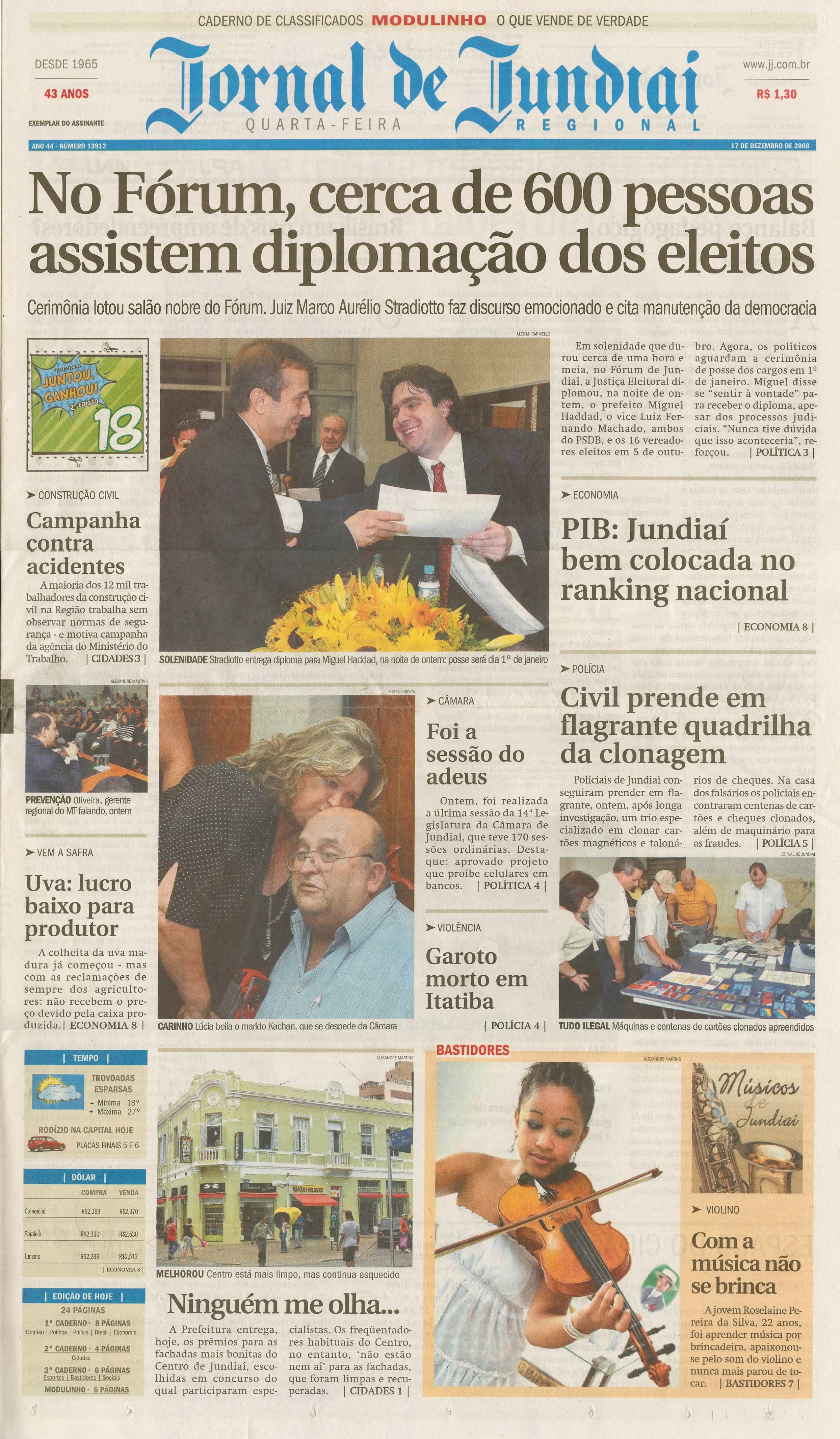 Jornal de Jundiaí - 17/12/2008