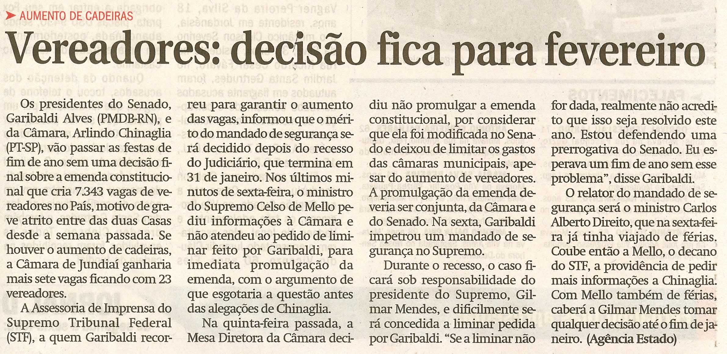 Jornal de Jundiaí - 22/12/2008
