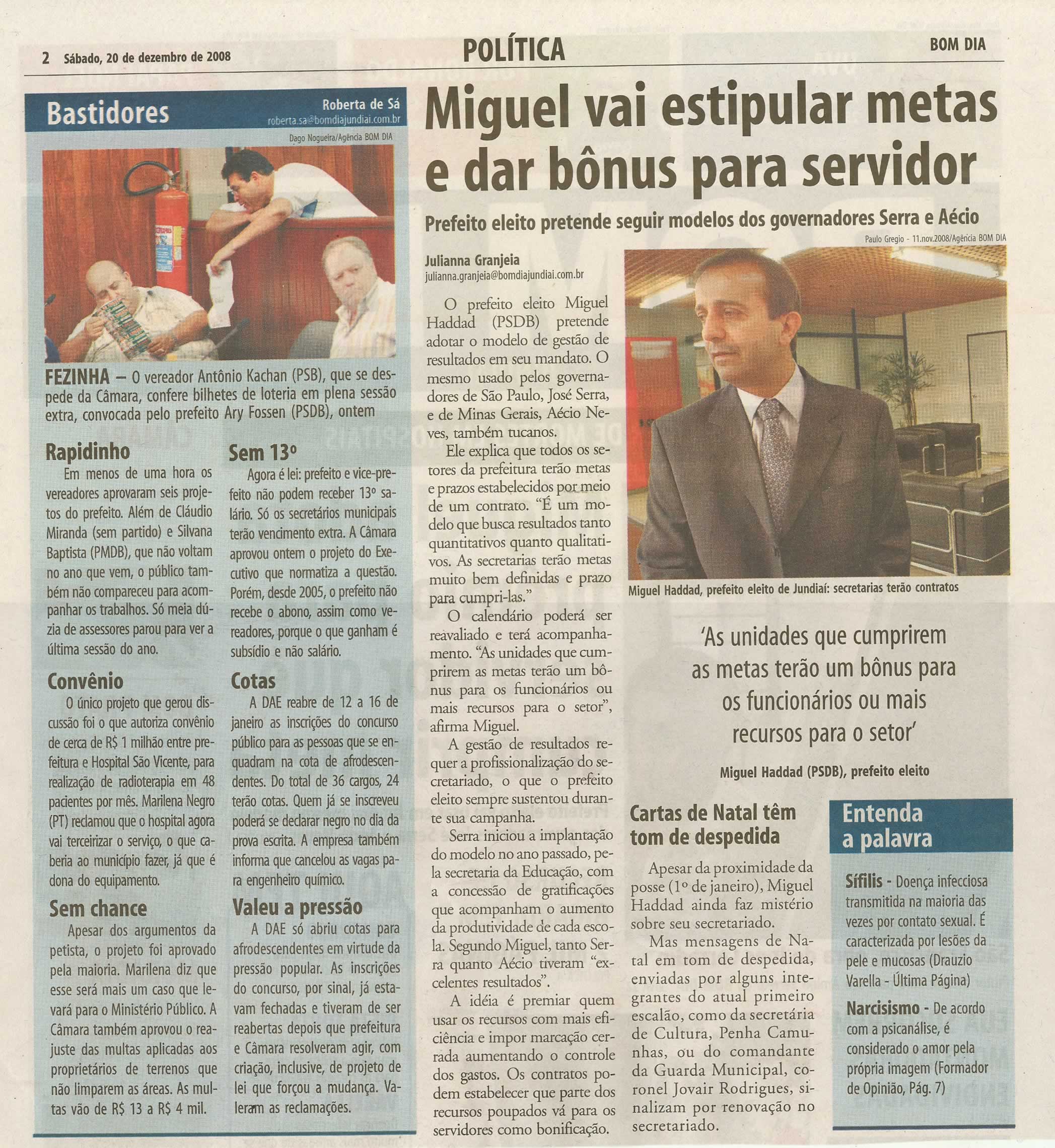 Bom Dia Jundiaí - 20/12/2008