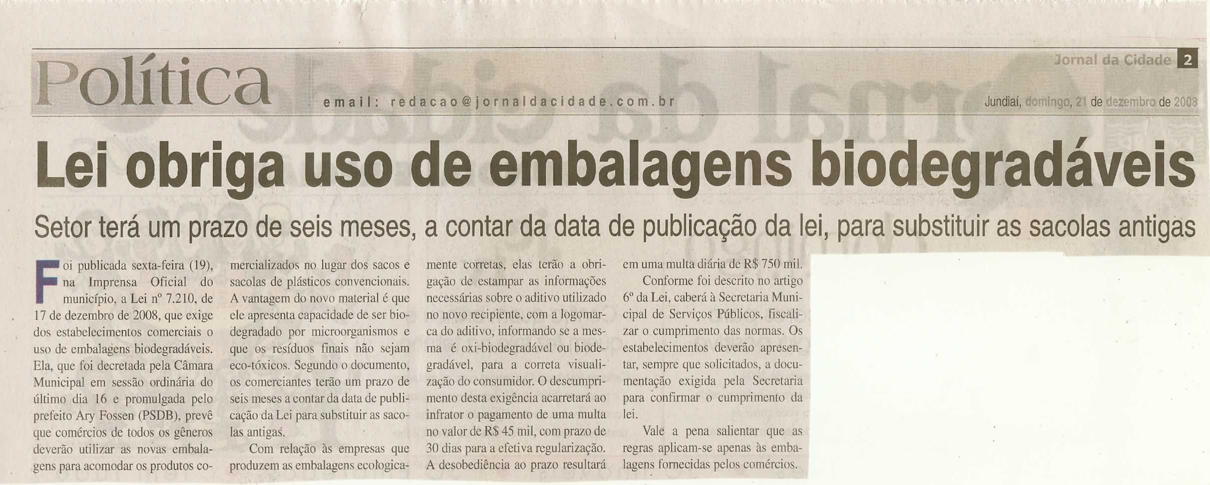 Jornal da Cidade - 21/12/2008