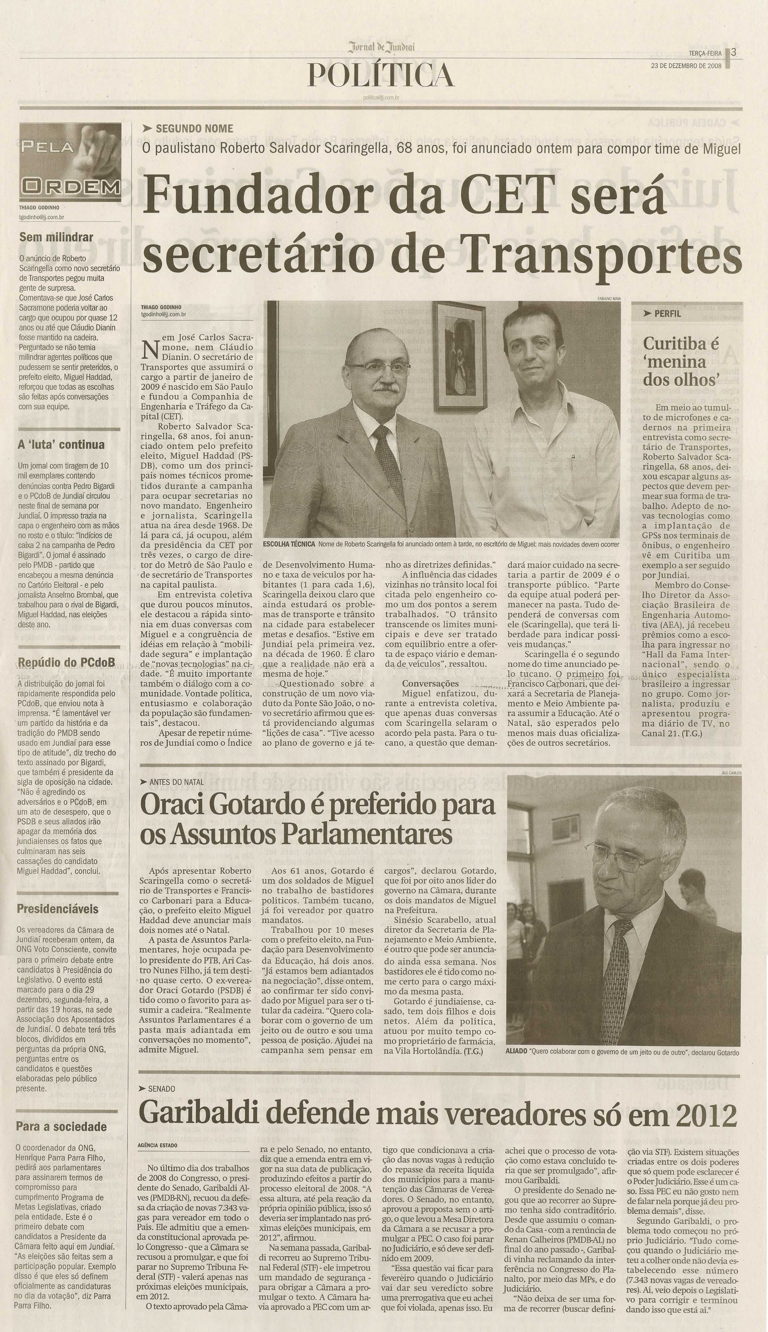 Jornal de Jundiaí - 23/12/2008