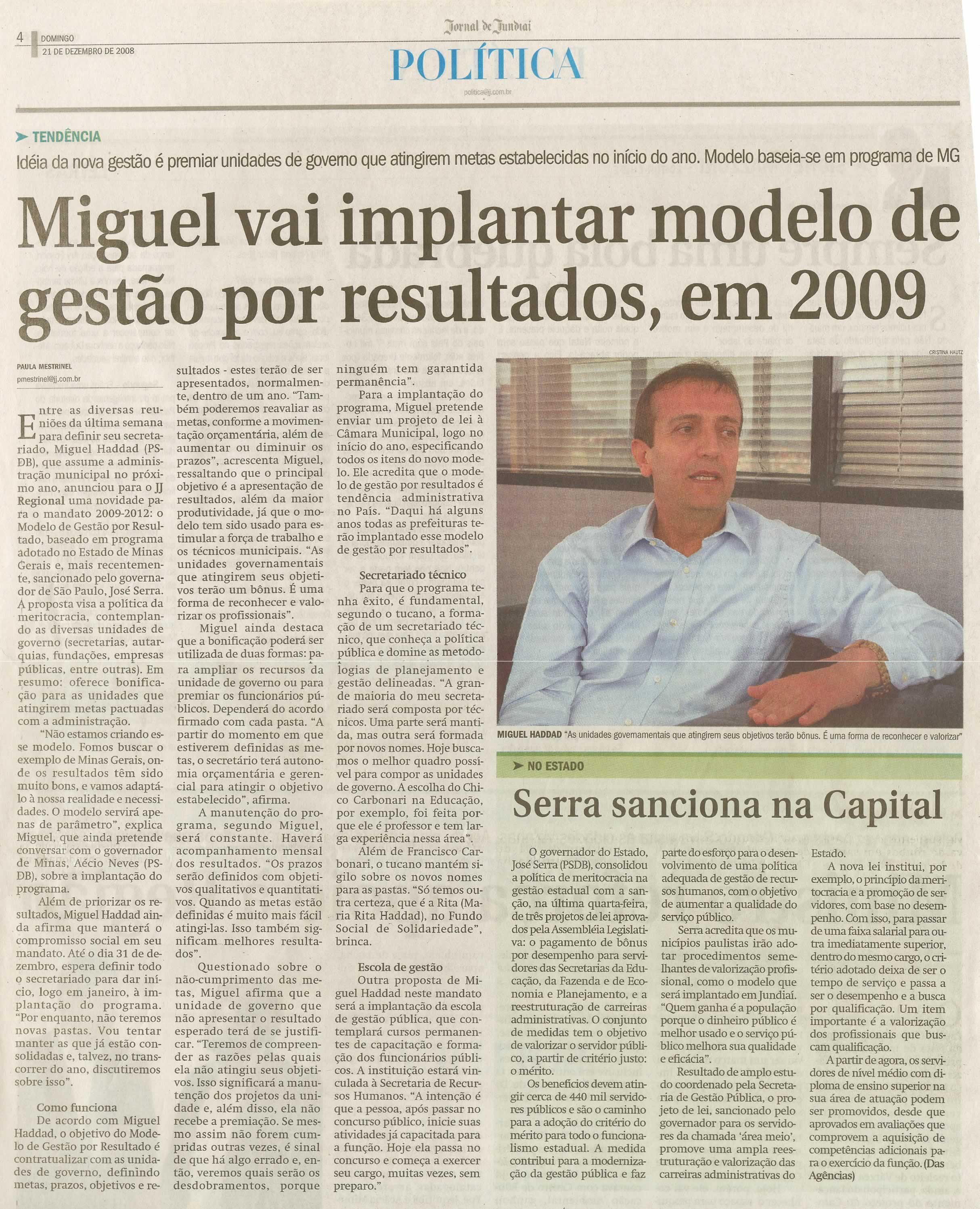Jornal de Jundiaí - 21/12/2008