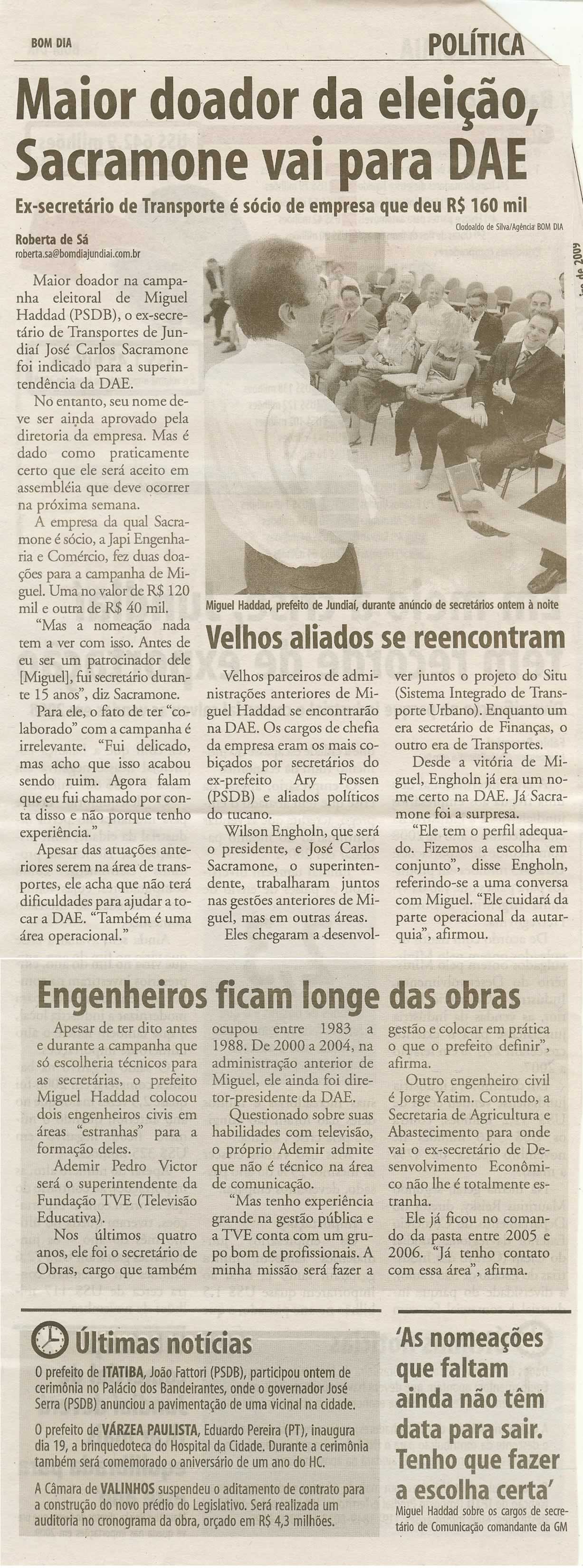 Bom Dia Jundiaí - 16/01/2009