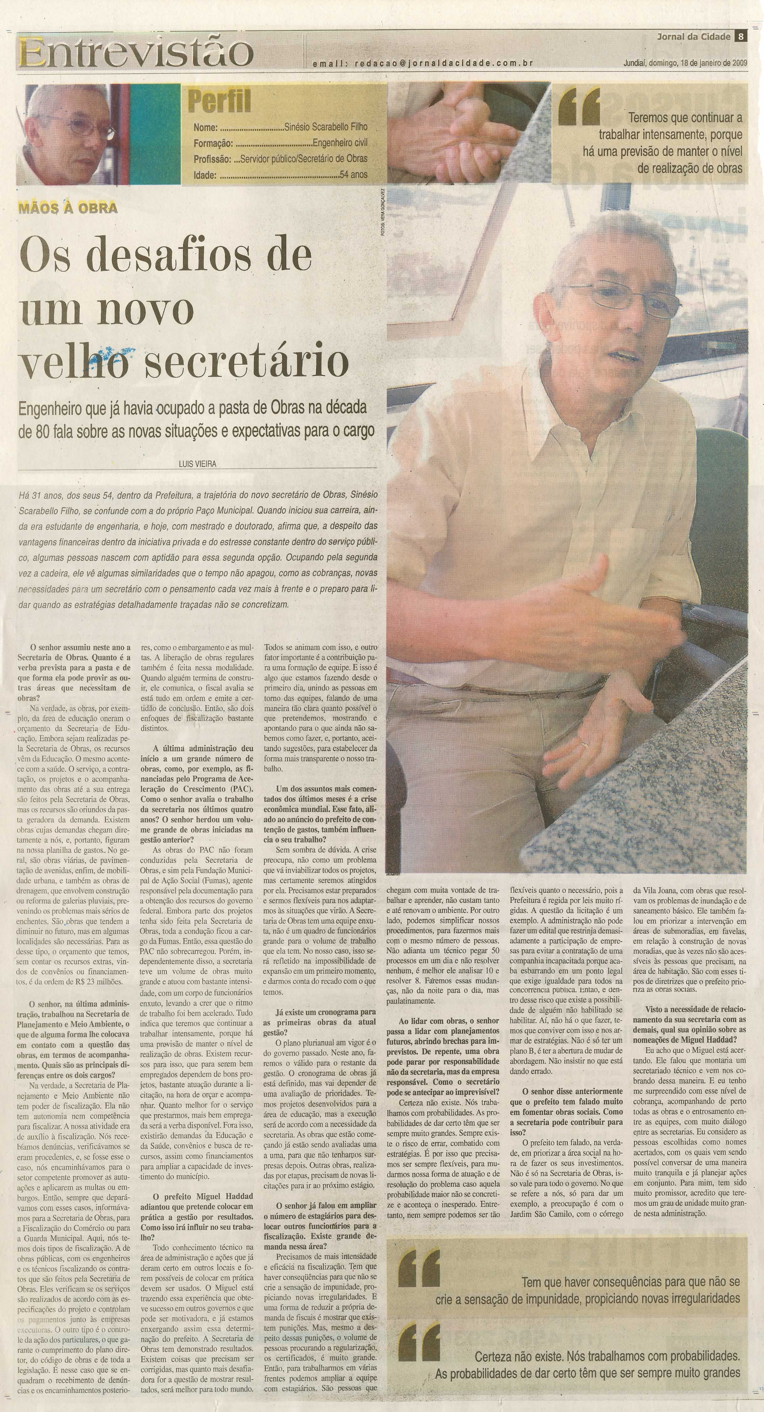Jornal da Cidade - 18/01/2009