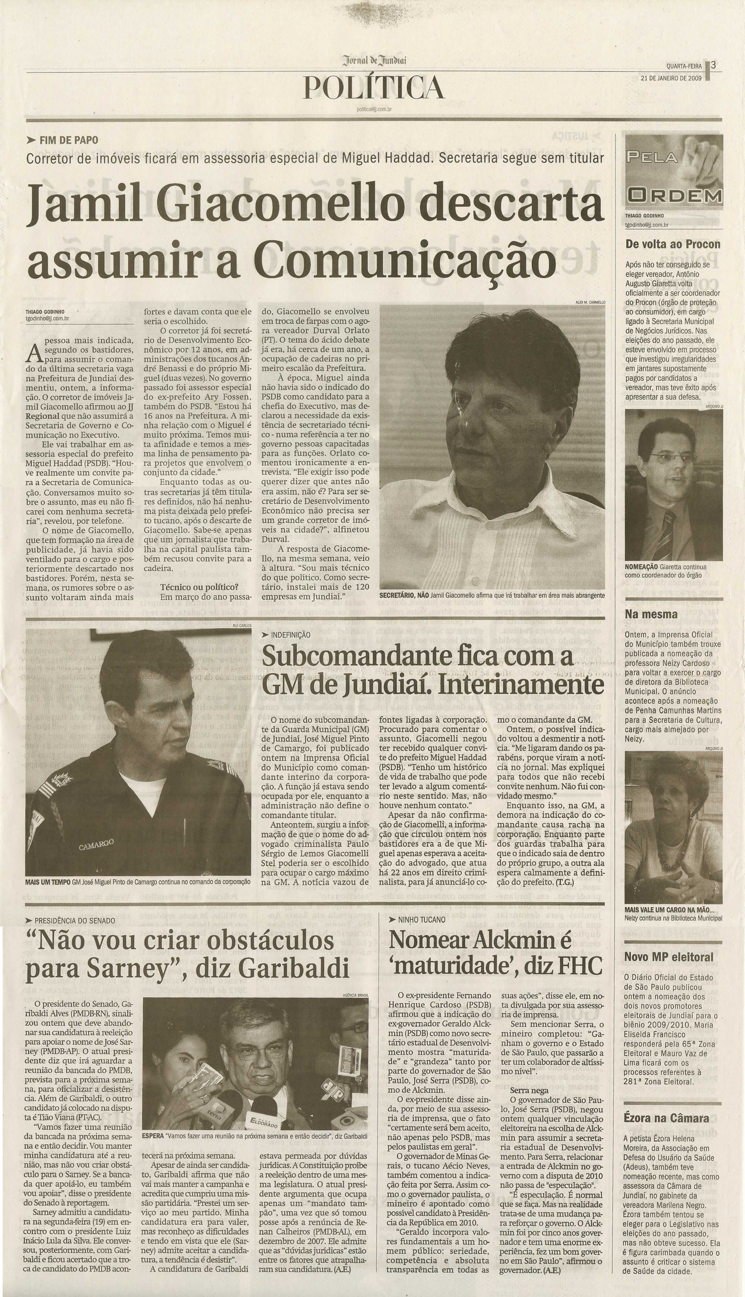 Jornal de Jundiaí - 21/01/2009