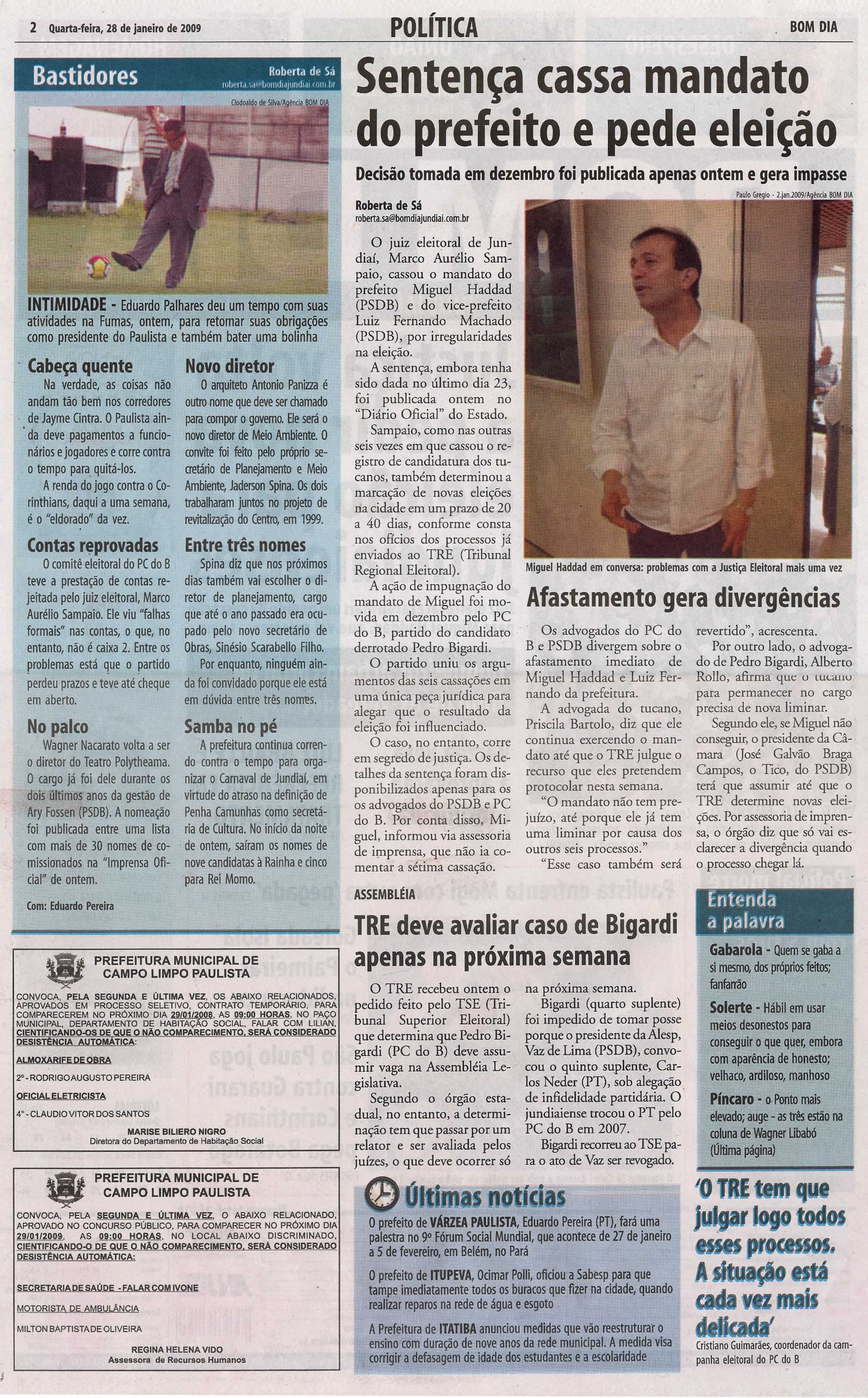 Bom Dia Jundiaí - 28/01/2009