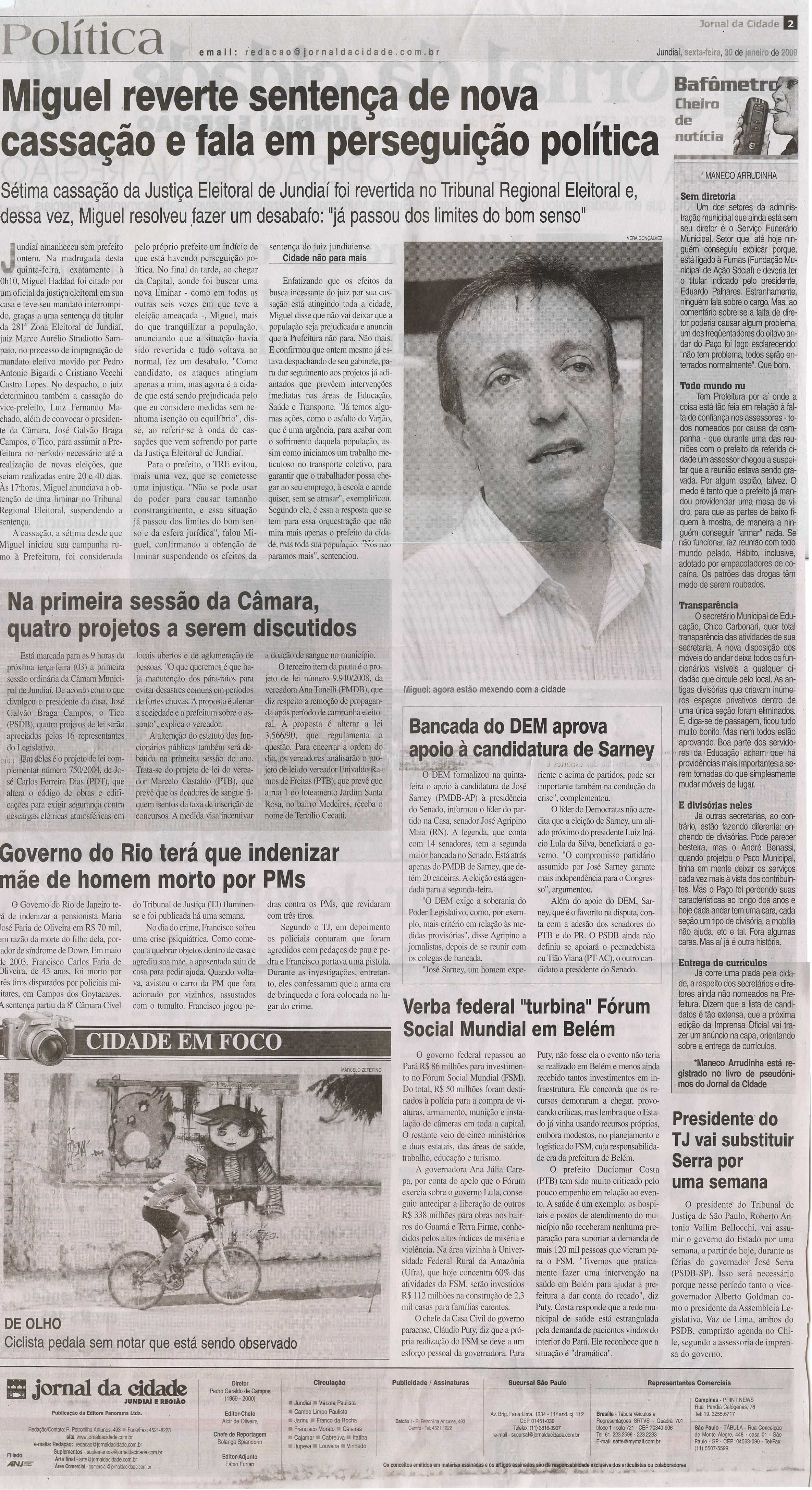 Jornal da Cidade - 30/01/2009