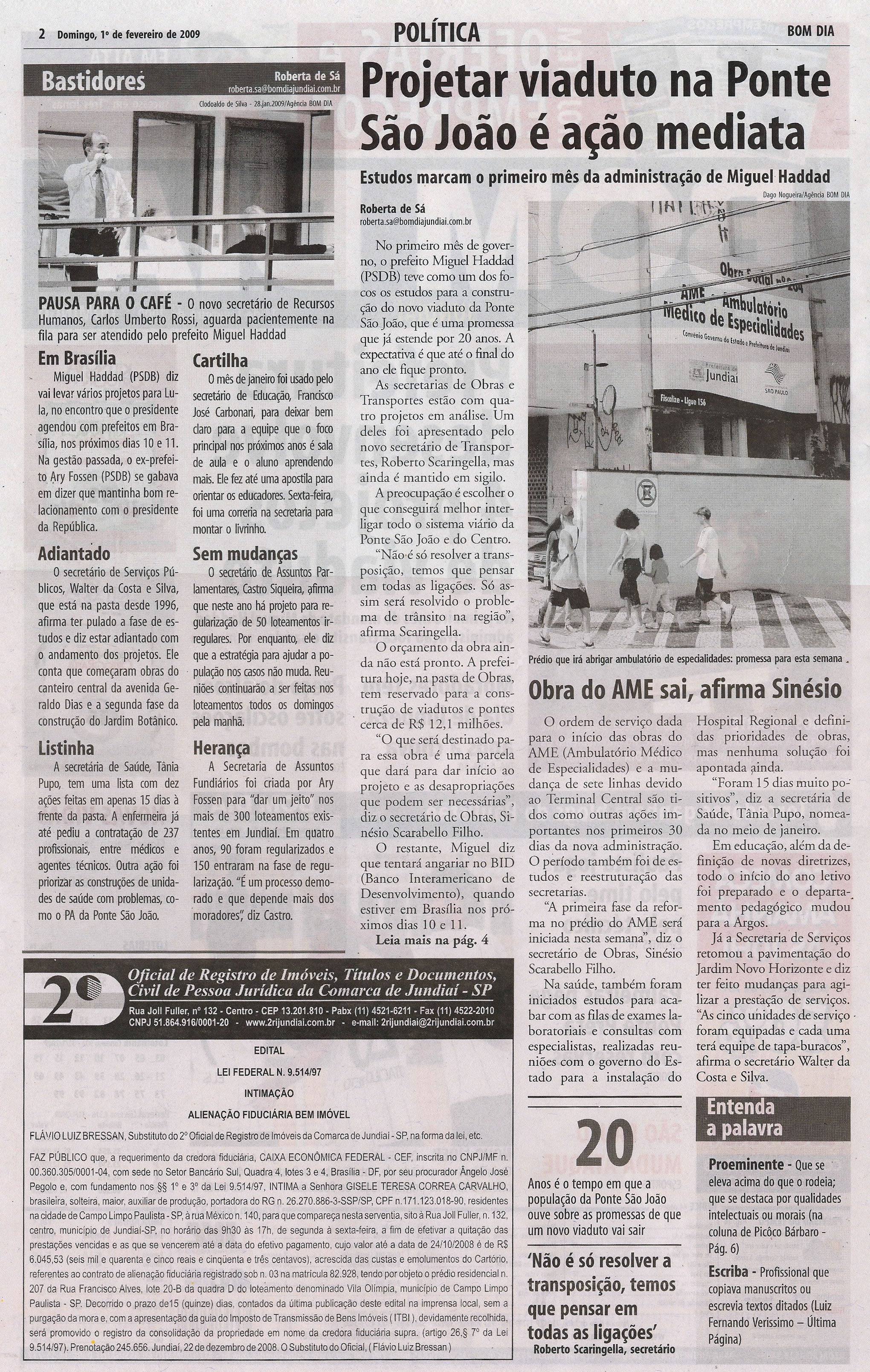 Bom Dia Jundiaí - 01/02/2009