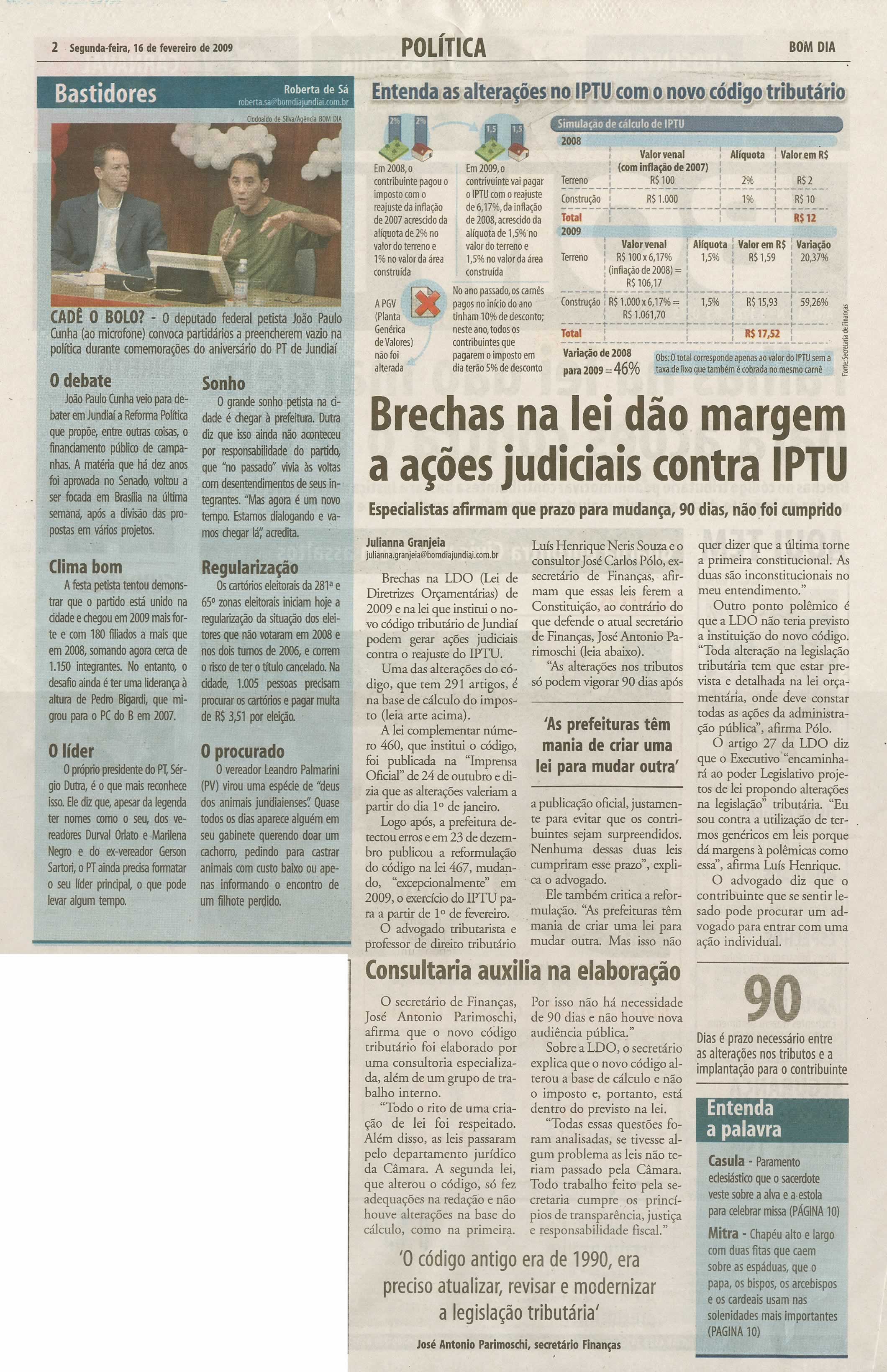 Bom Dia Jundiaí - 16/02/2009