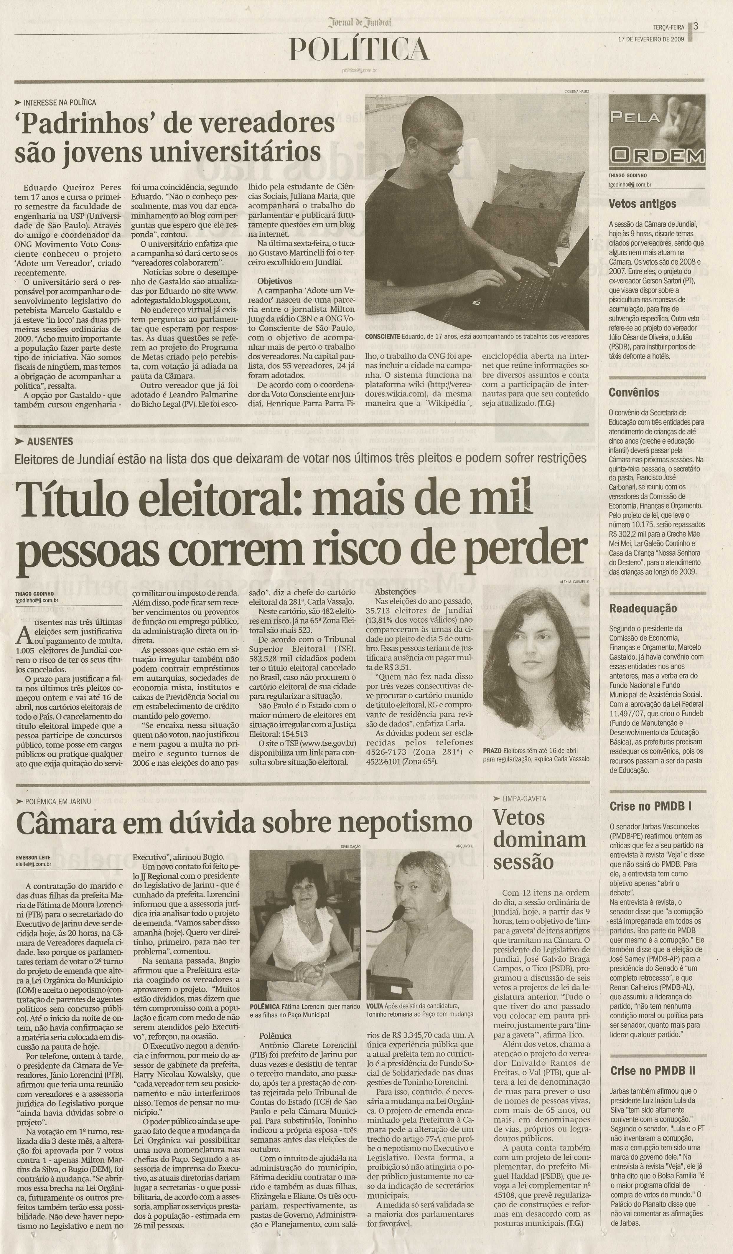 Jornal de Jundiaí - 17/02/2009
