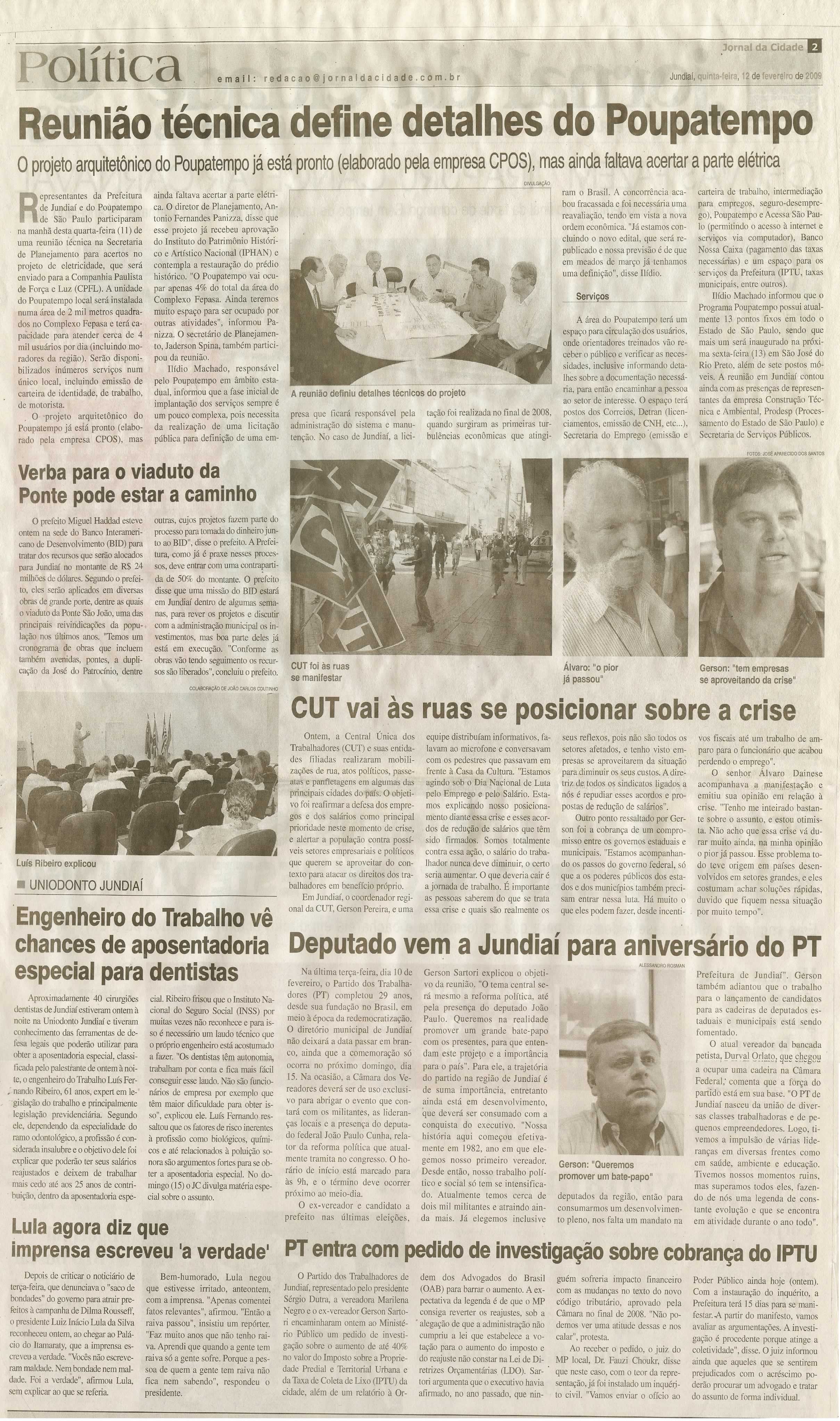 Jornal da Cidade - 12/02/2009