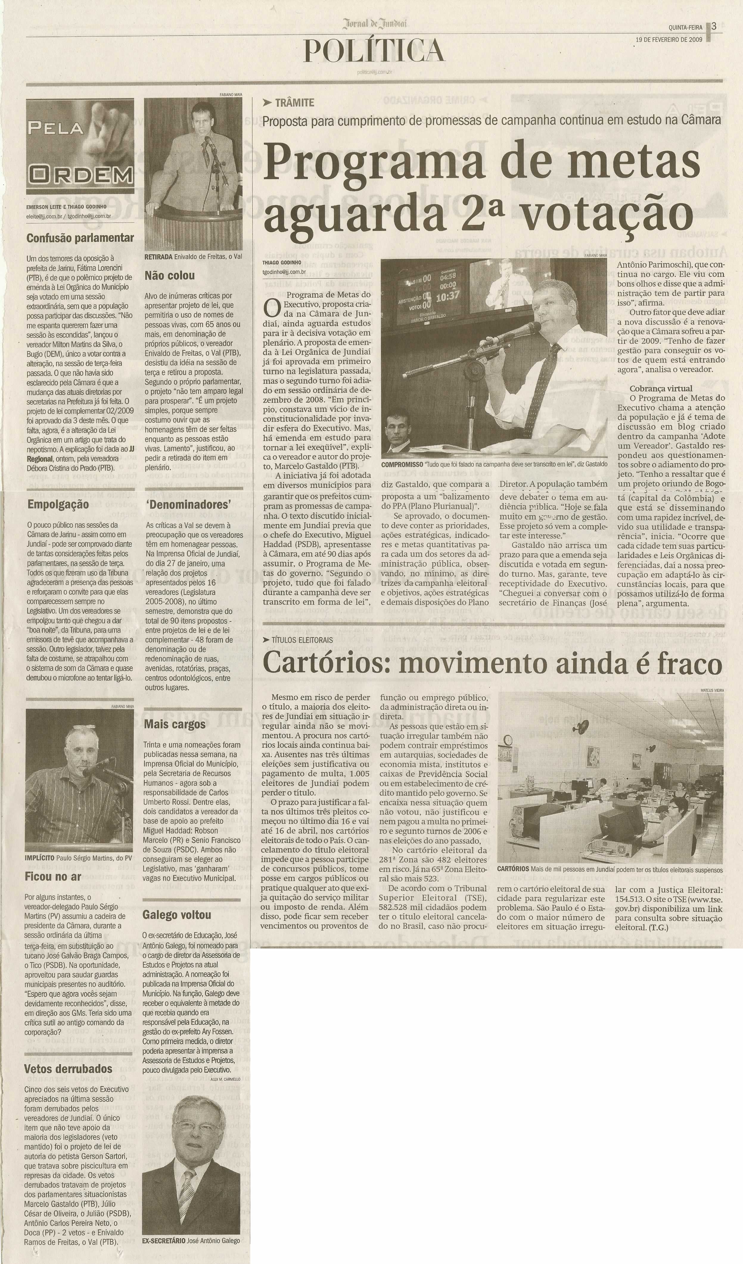 Jornal de Jundiaí - 19/02/2009