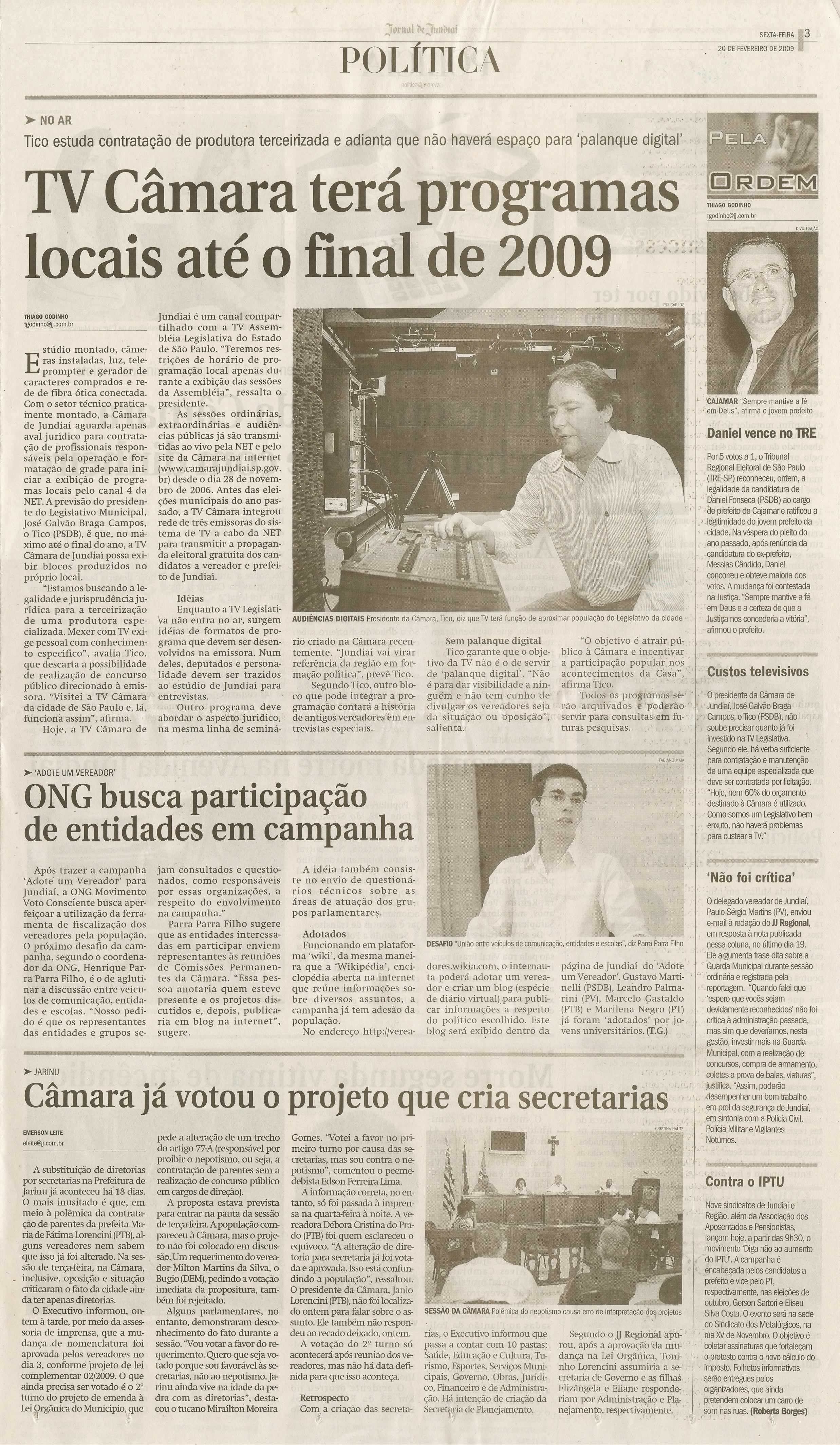 Jornal de Jundiaí - 20/02/2009