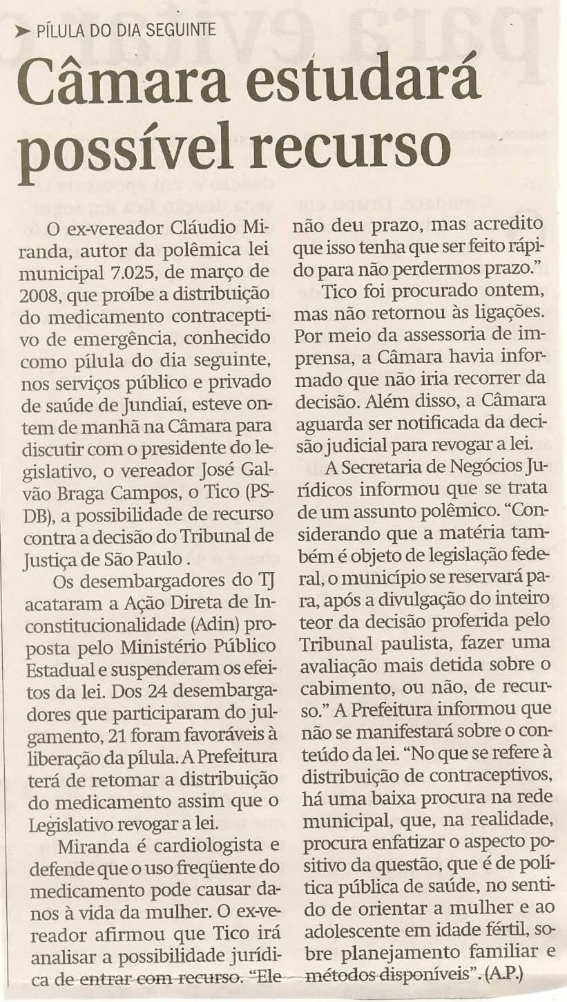 Jornal de Jundiaí - 20/02/2009