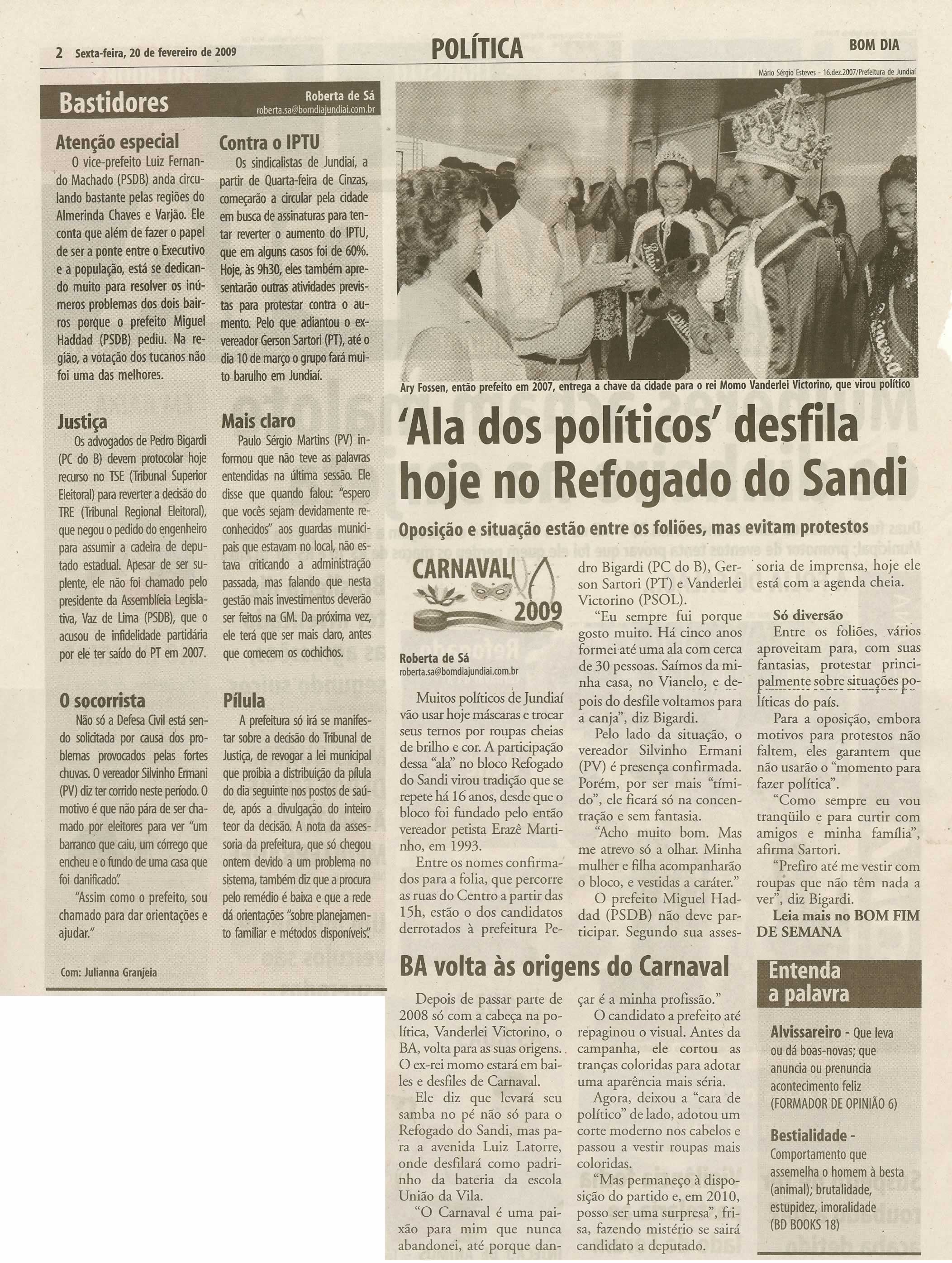 Bom Dia Jundiaí - 20/02/2009