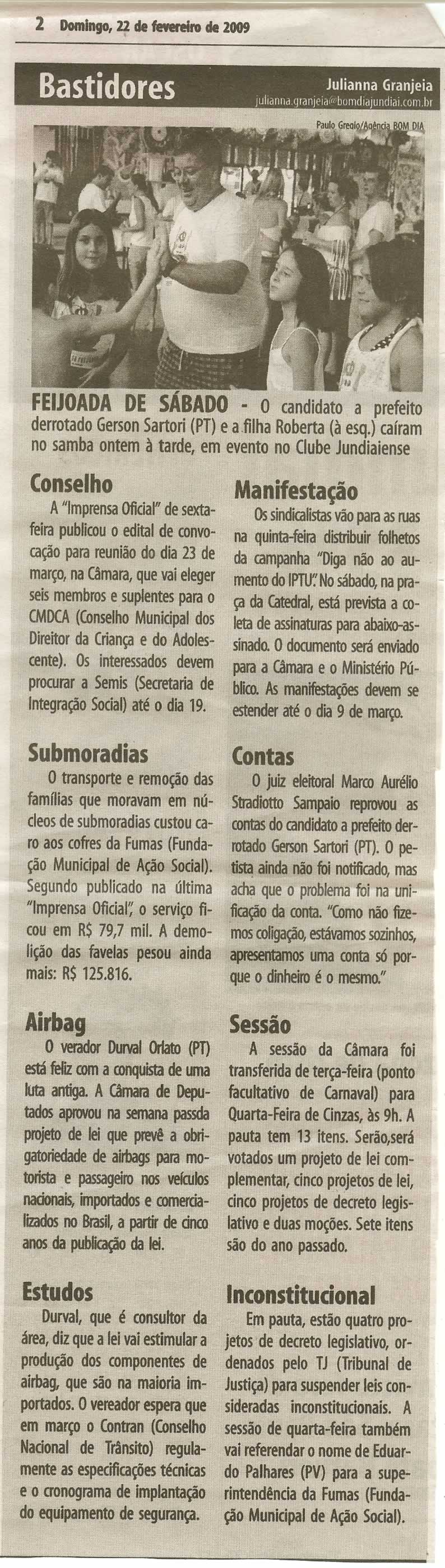 Bom Dia Jundiaí - 22/02/2009