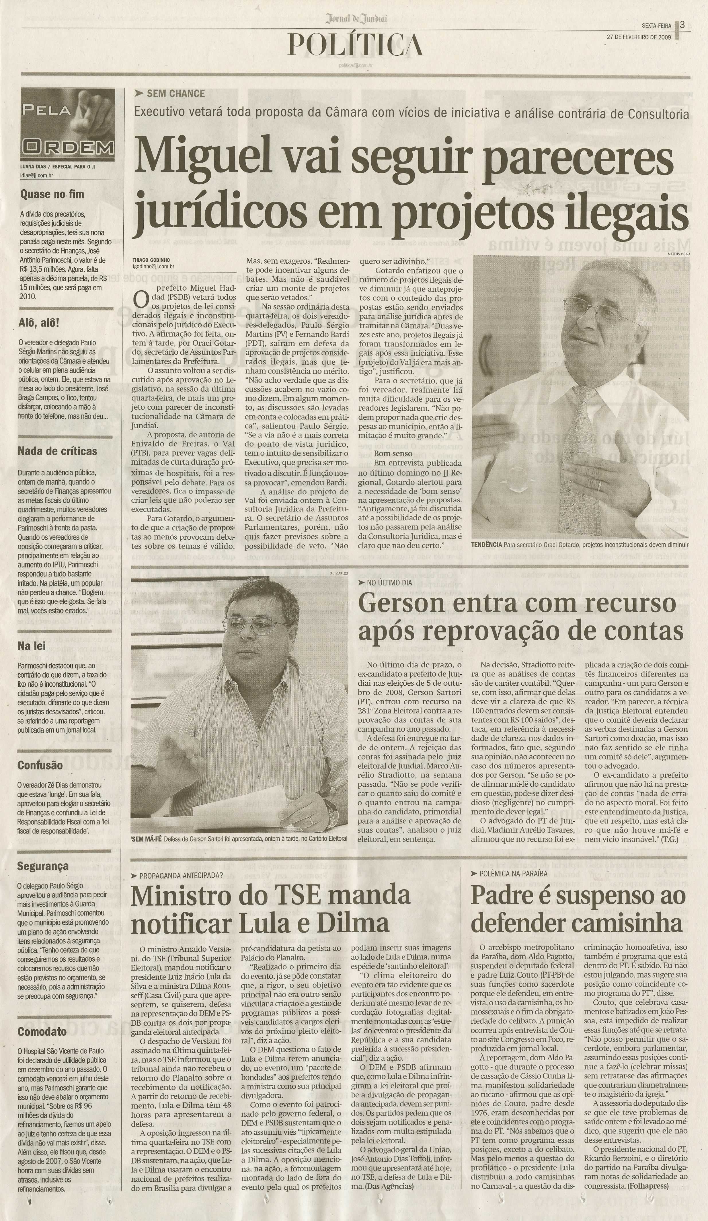 Jornal de Jundiaí - 27/02/2009