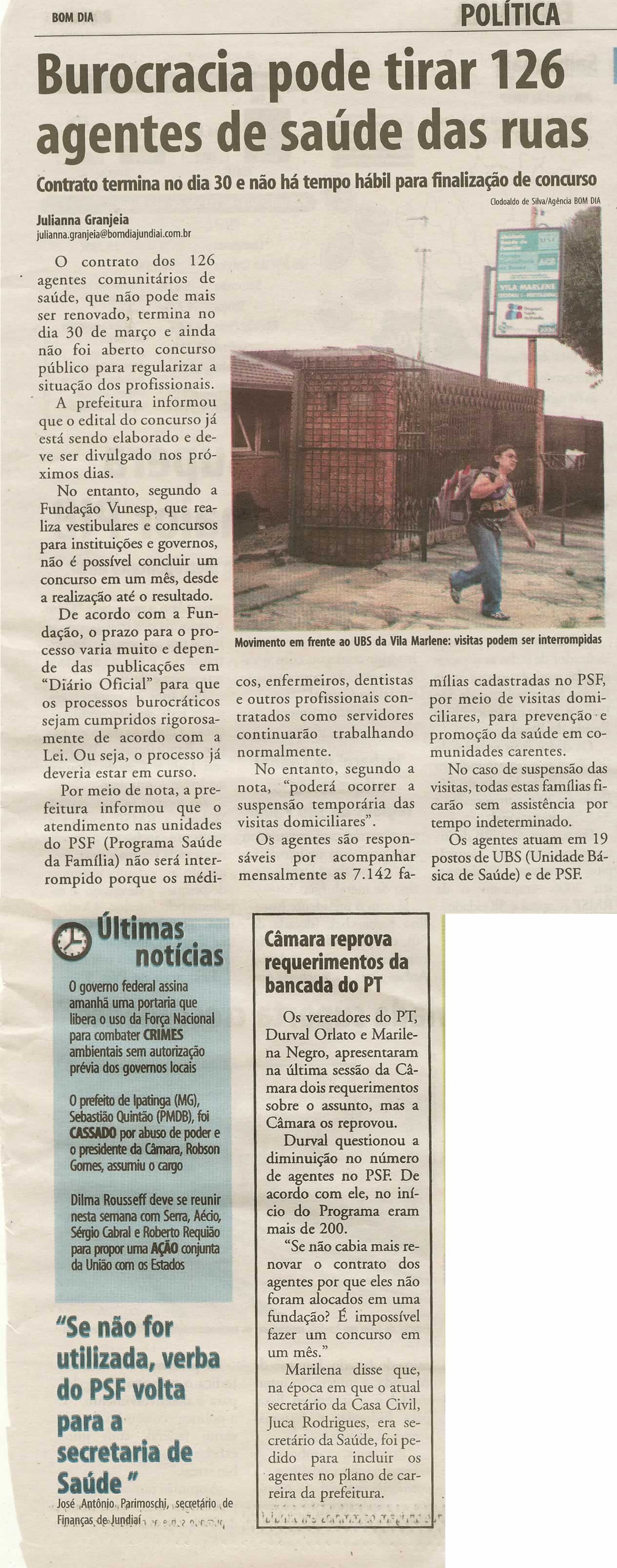 Bom Dia Jundiaí - 01/03/2009