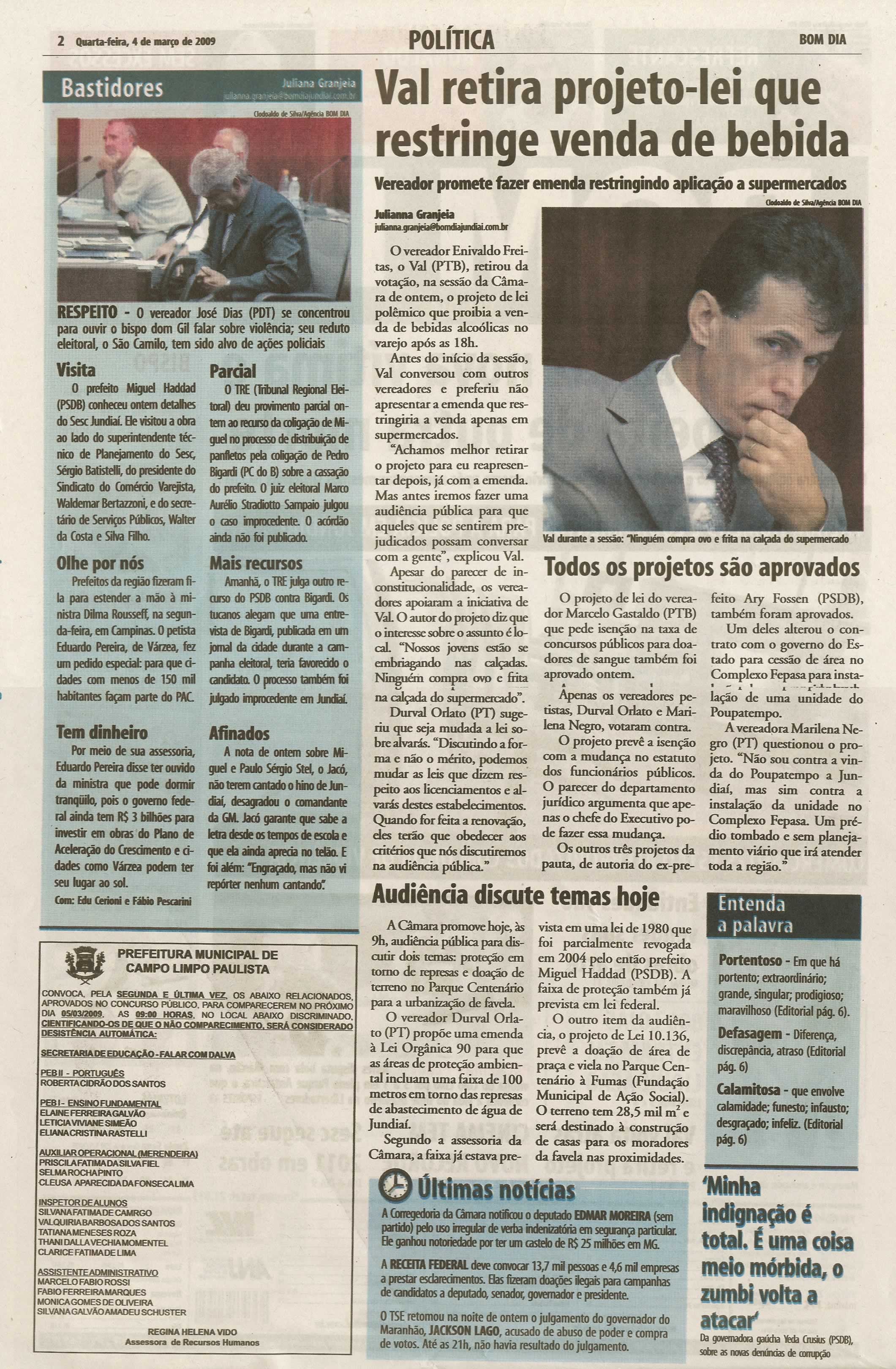 Bom Dia Jundiaí - 04/03/2009
