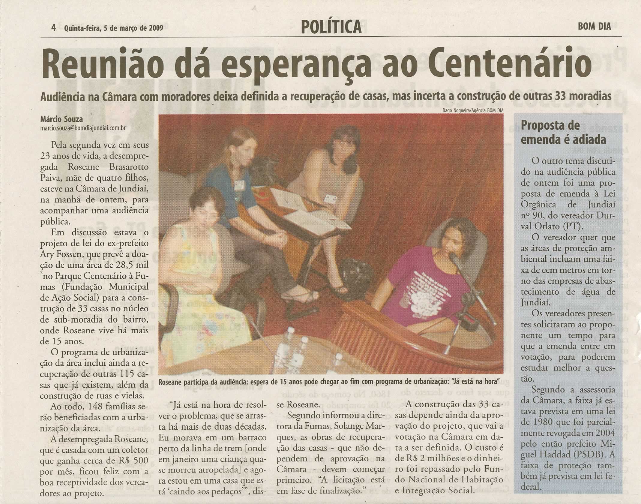 Bom Dia Jundiaí - 05/03/2009