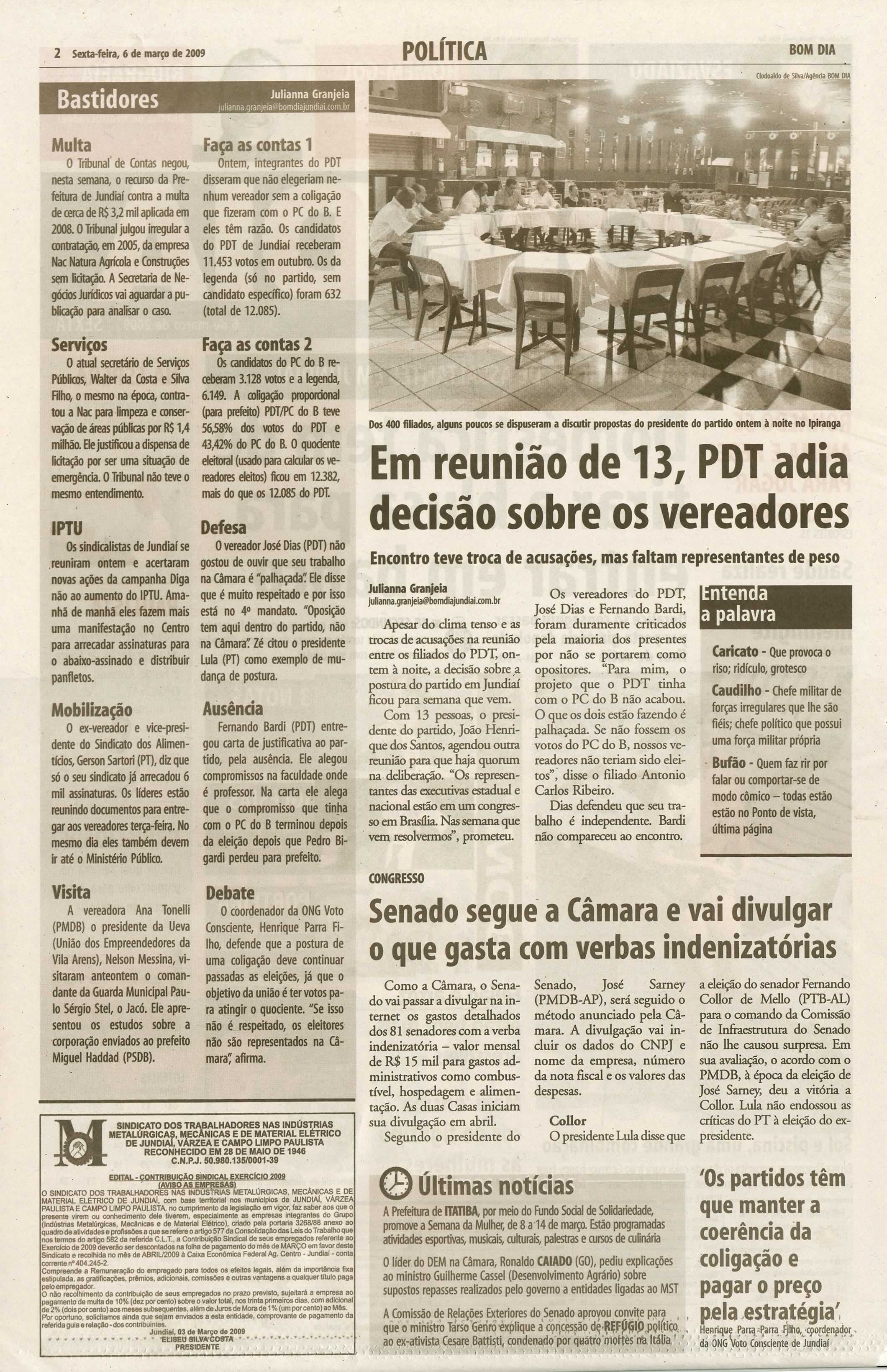Bom Dia Jundiaí - 06/03/2009