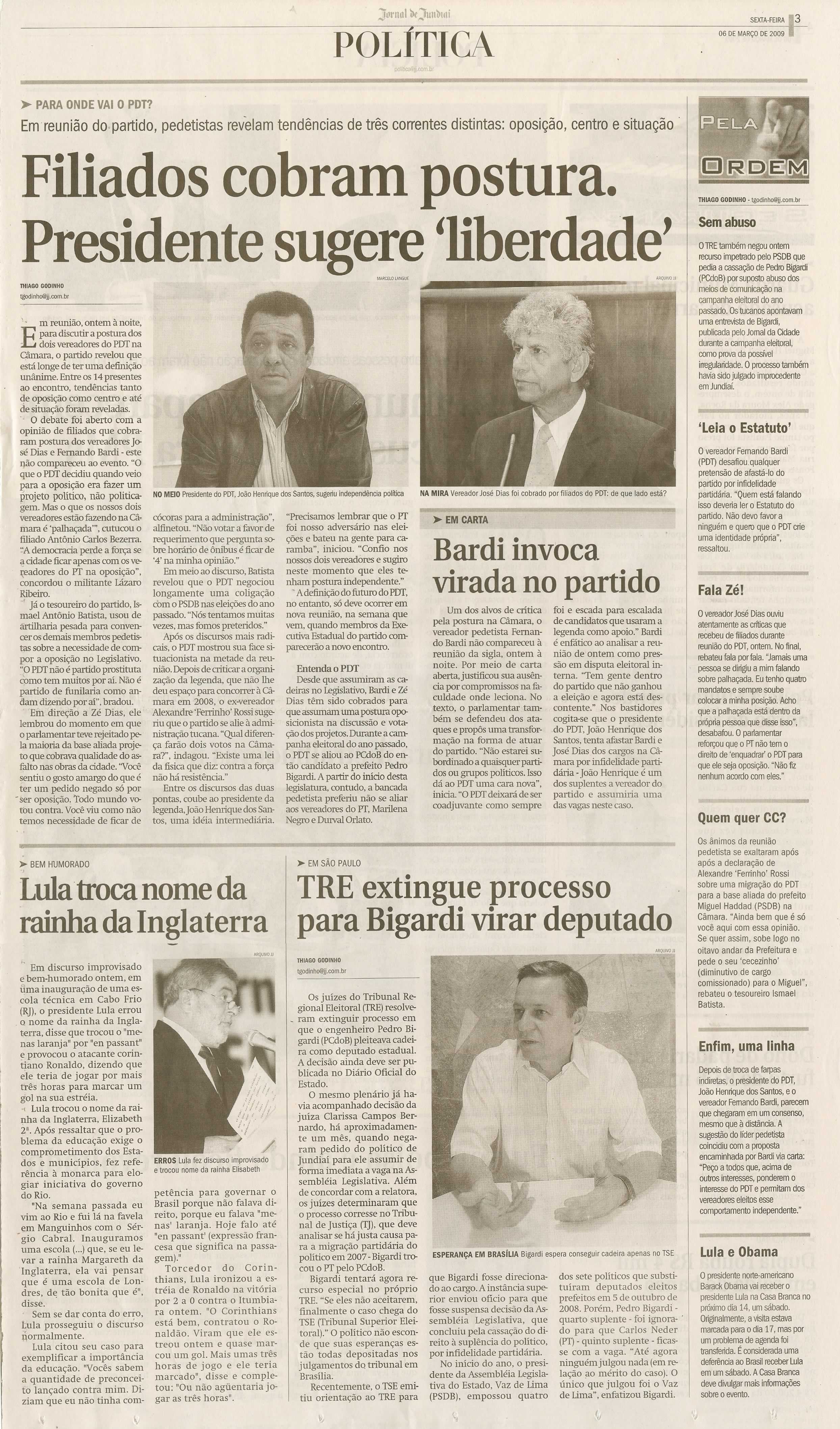Jornal de Jundiaí - 06/03/2009