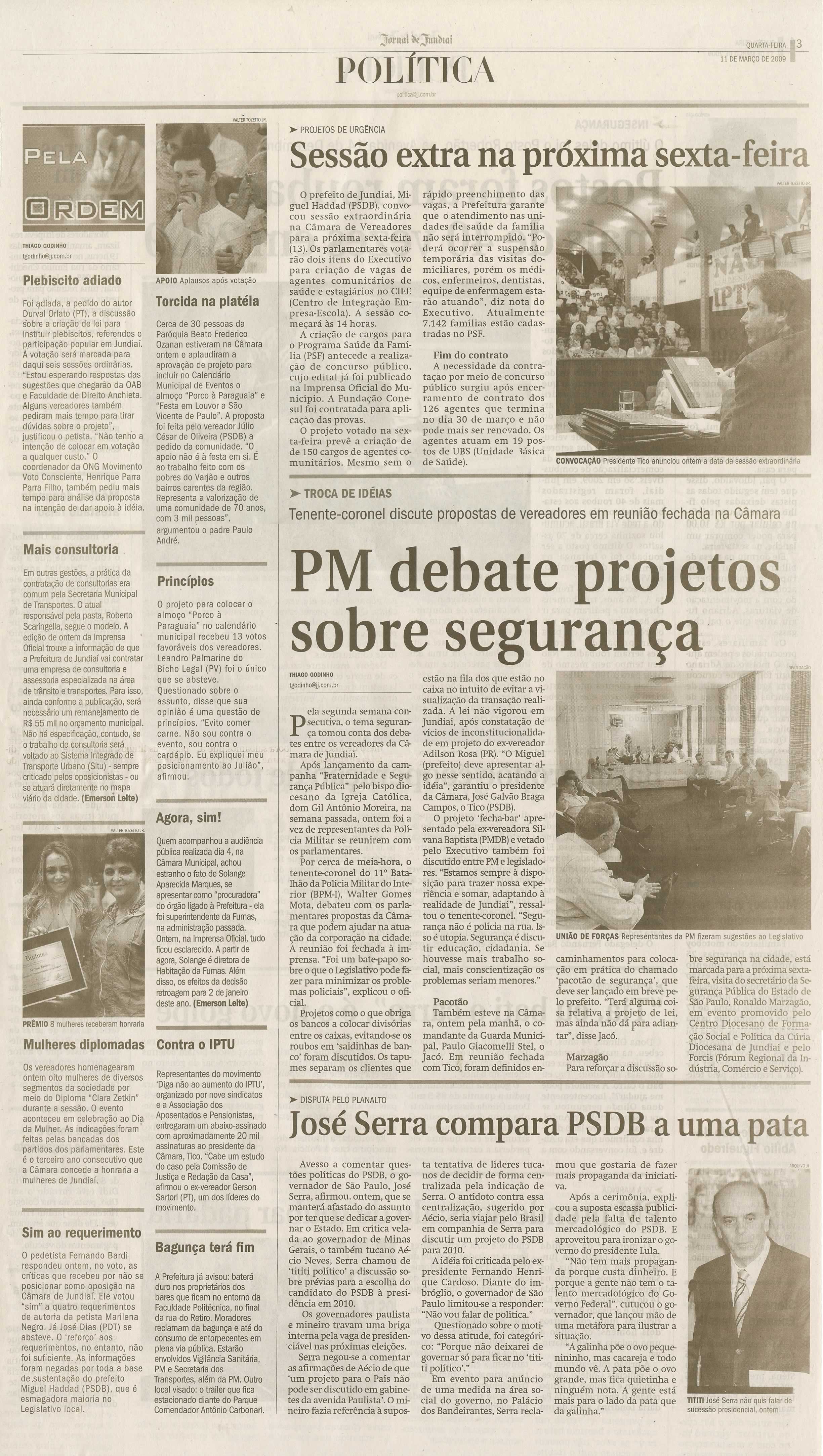 Jornal de Jundiaí - 11/03/2009