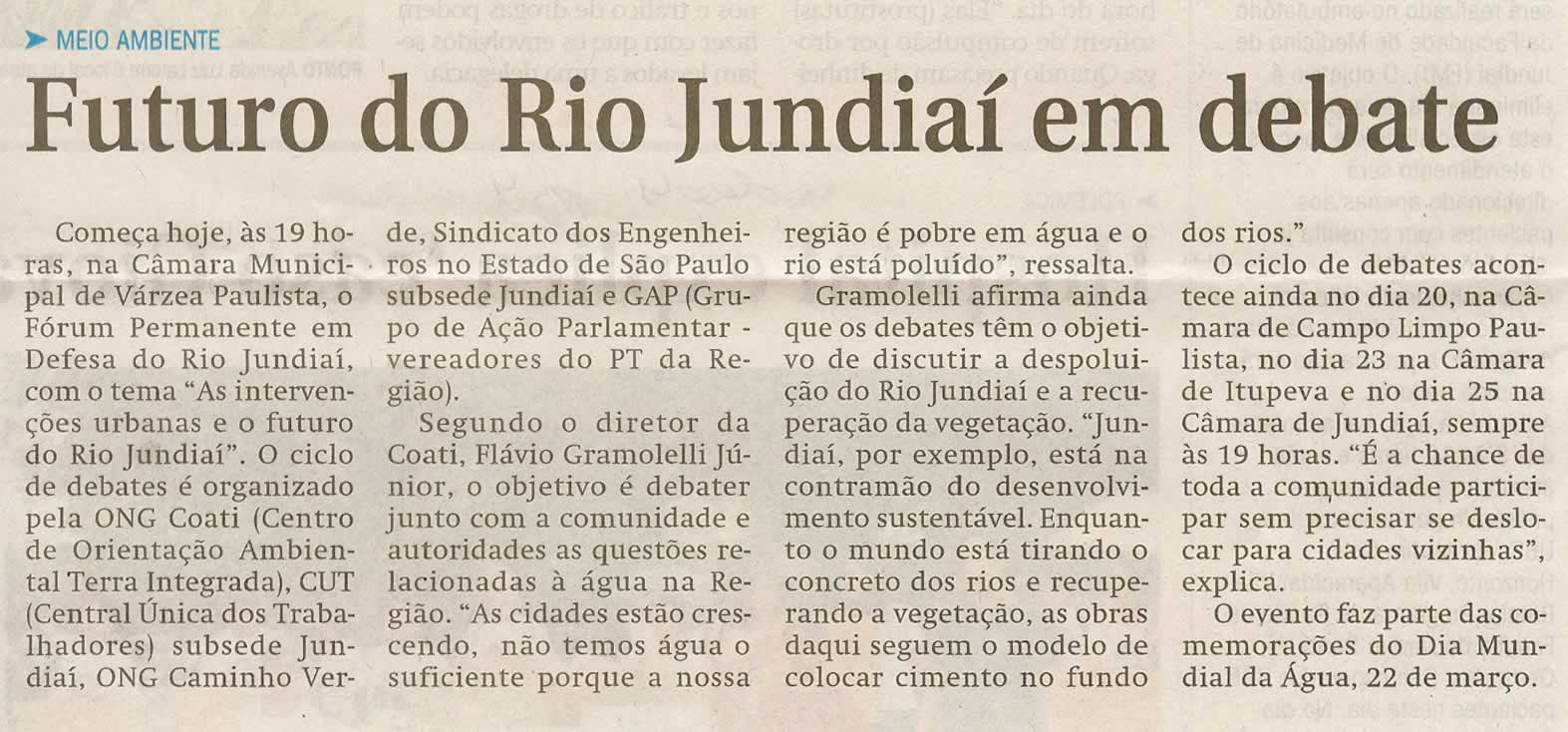 Jornal de Jundiaí - 13/03/2009