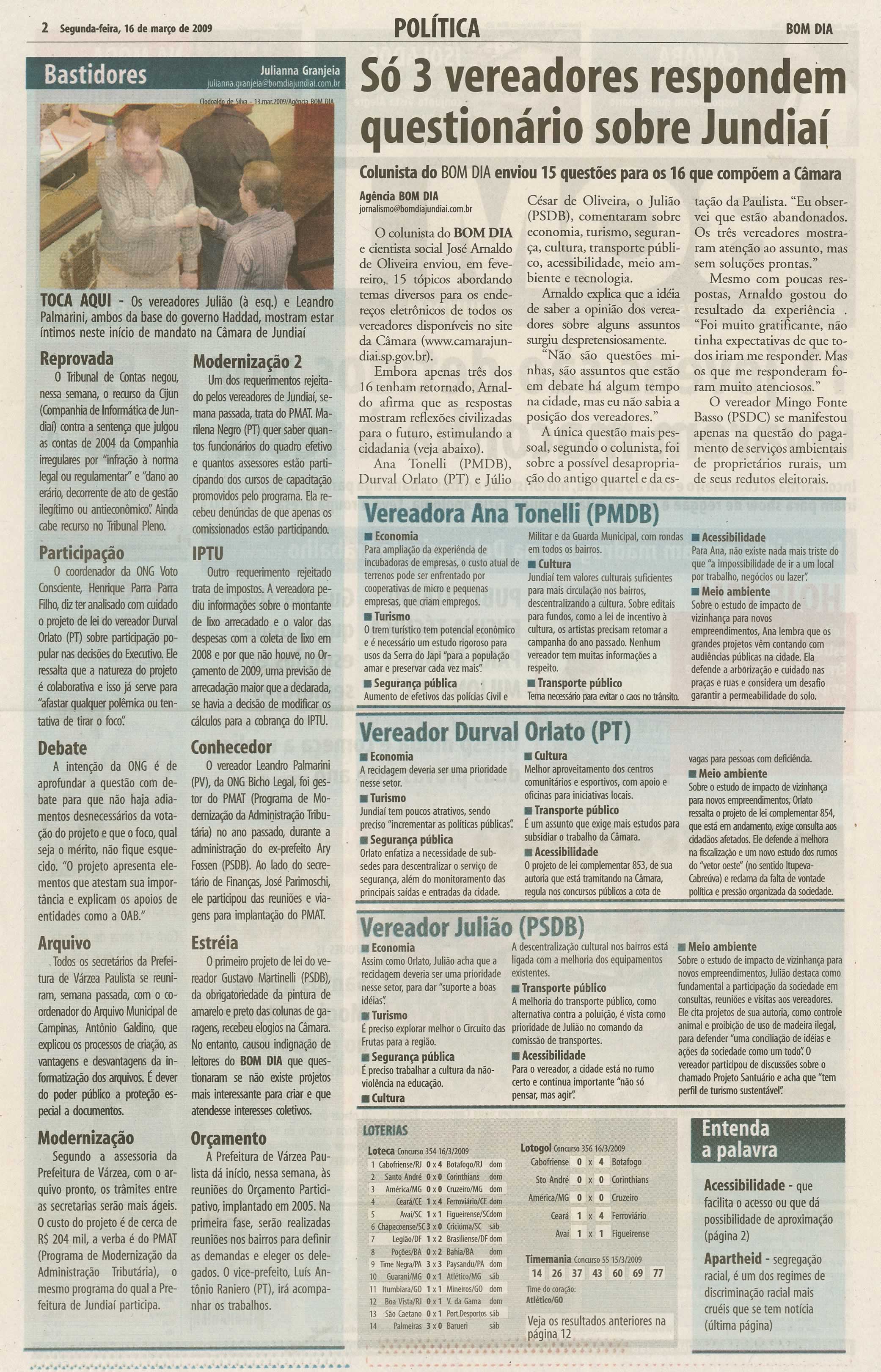 Bom Dia Jundiaí - 16/03/2009