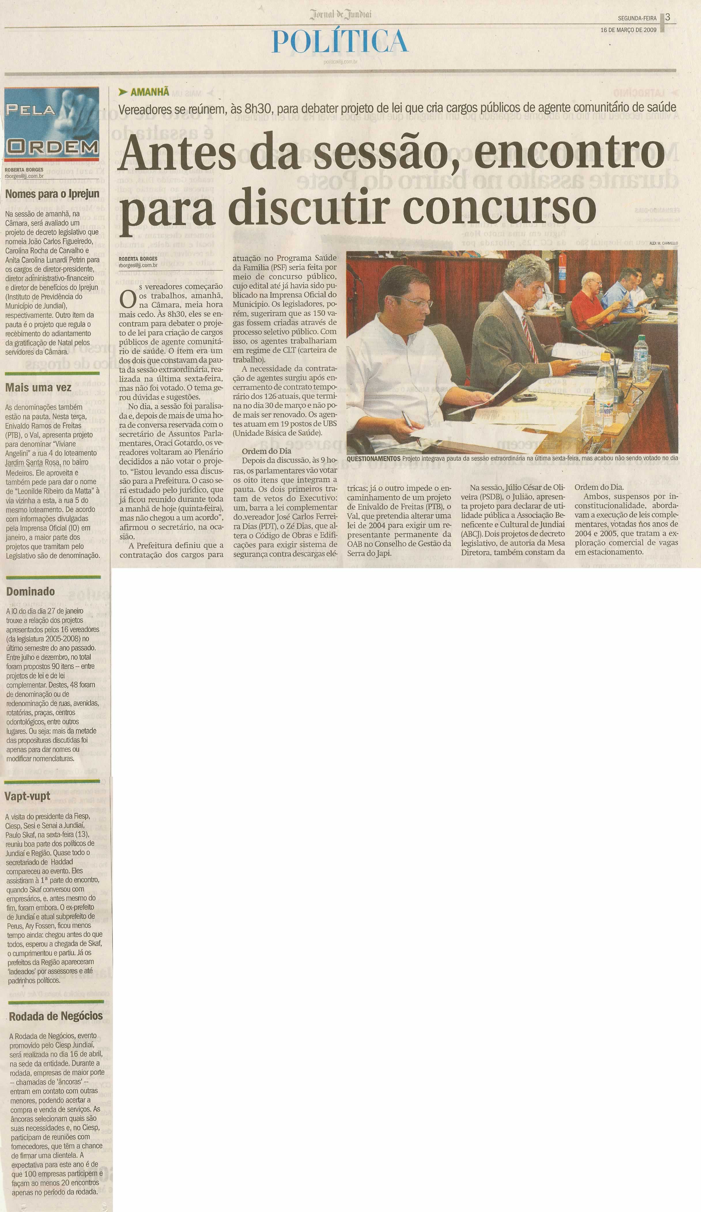 Jornal de Jundiaí - 16/03/2009
