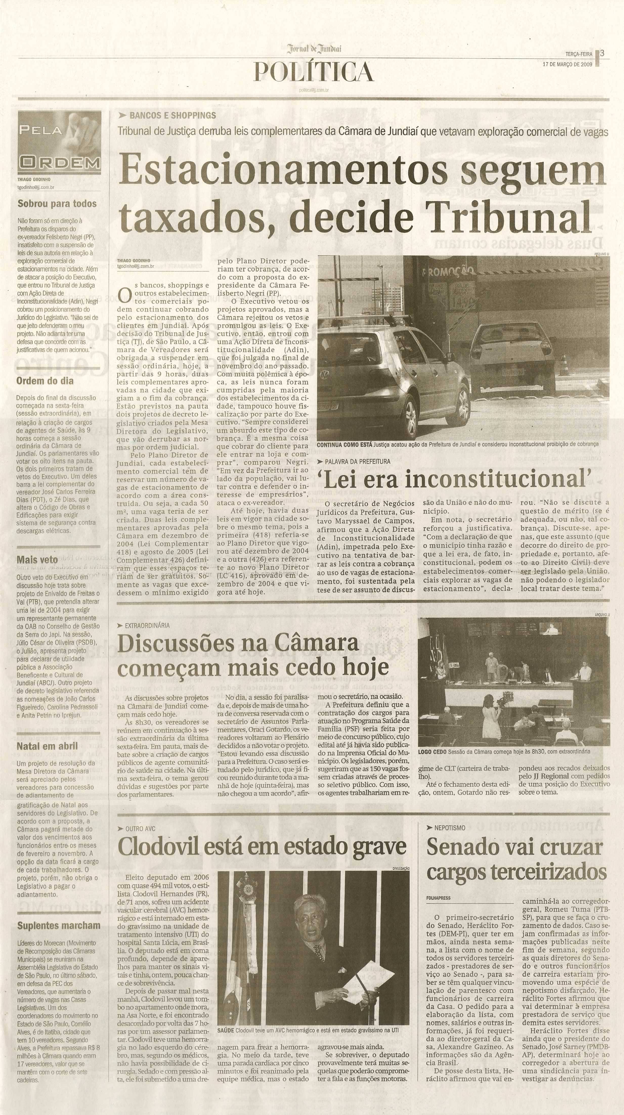 Jornal de Jundiaí - 17/03/2009