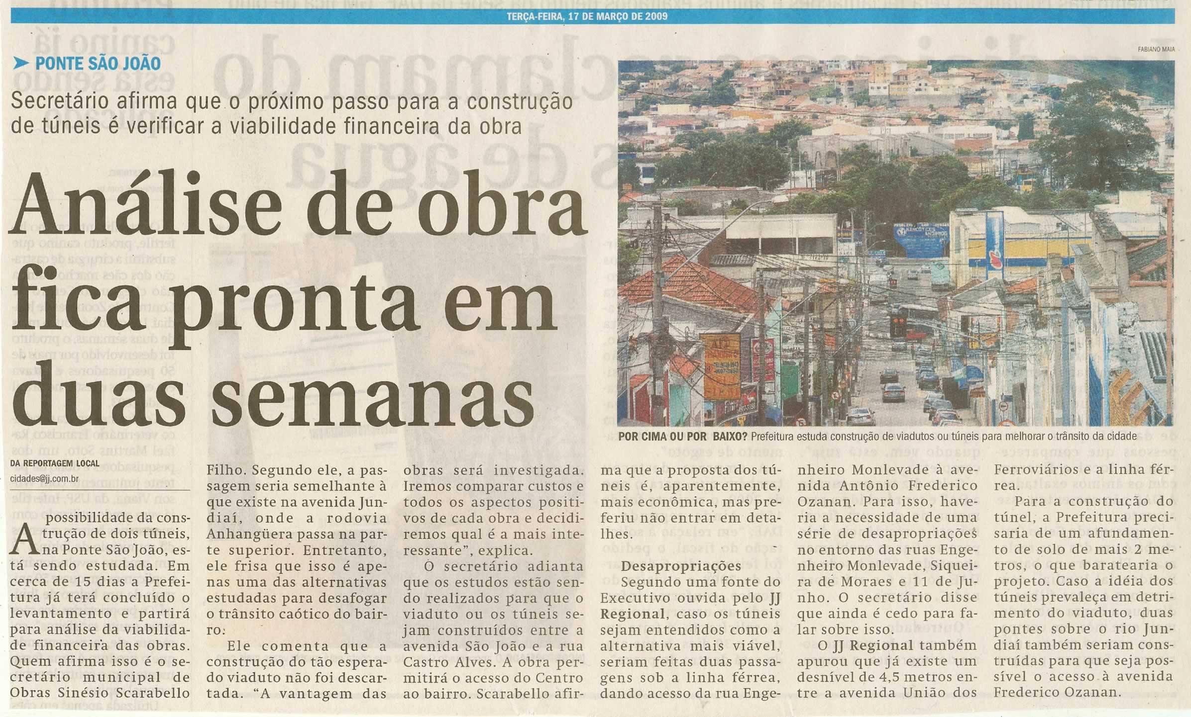 Jornal de Jundiaí - 17/03/2009