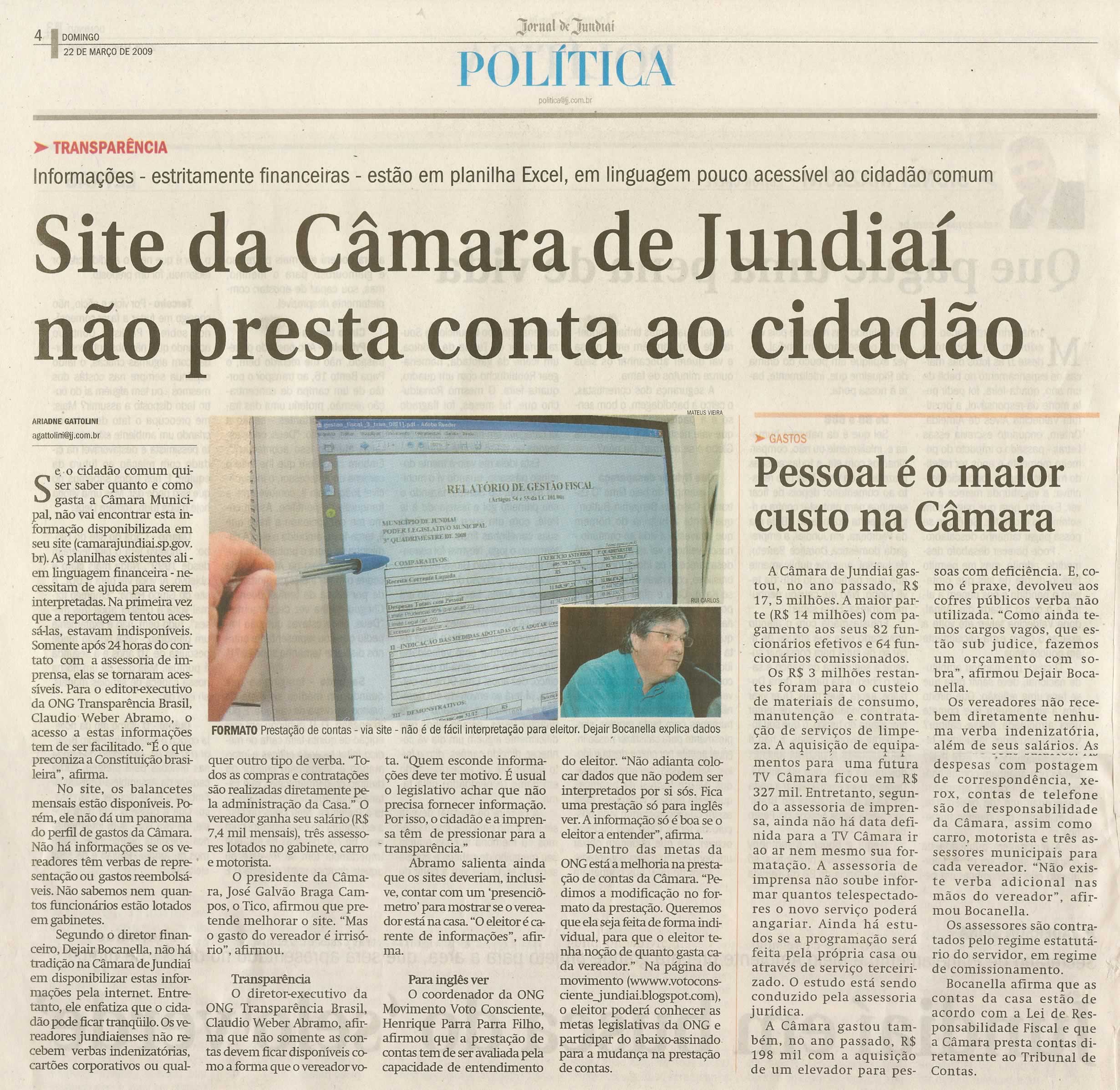 Jornal de Jundiaí - 22/03/2009