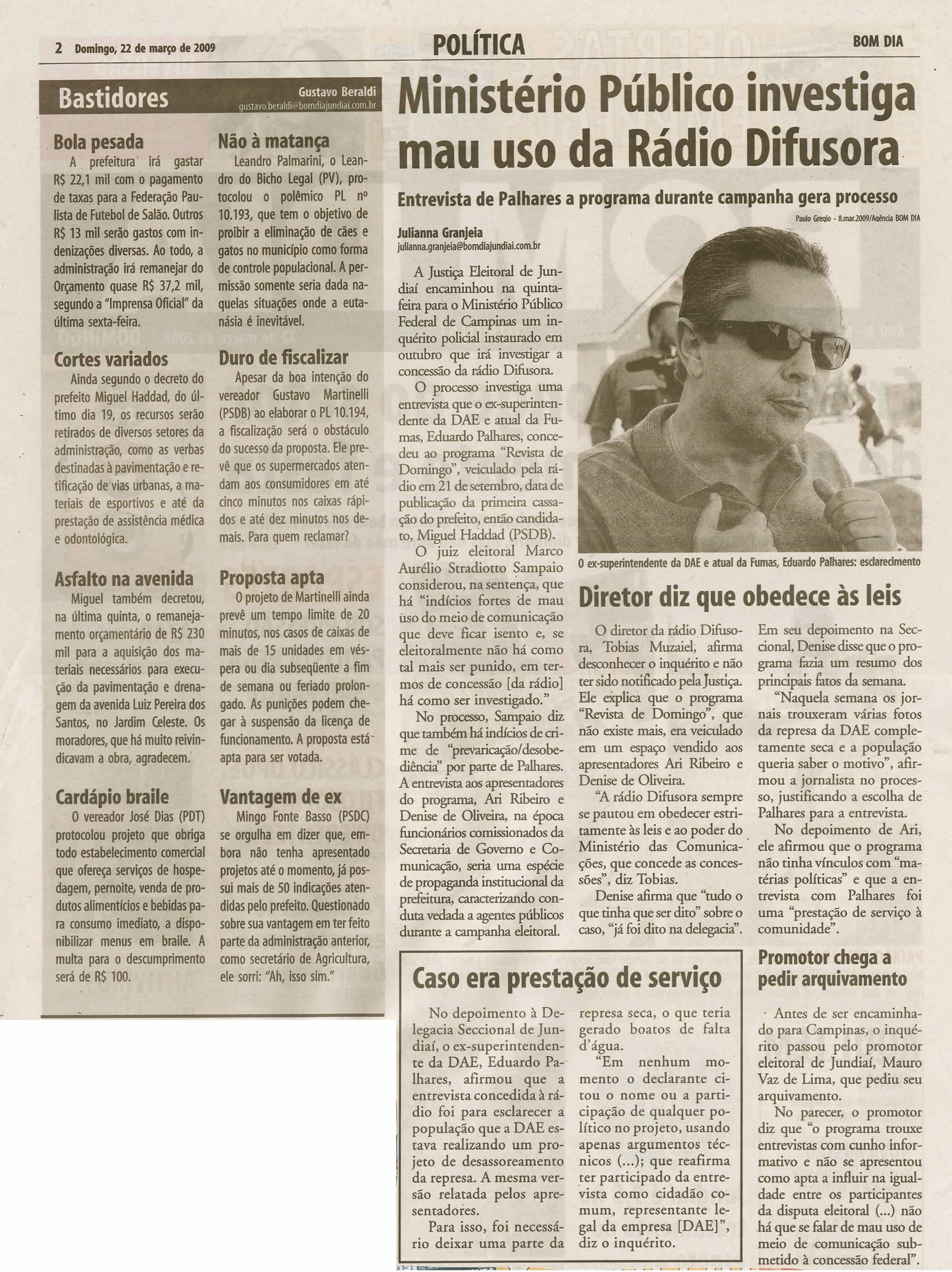 Bom Dia Jundiaí - 22/03/2009