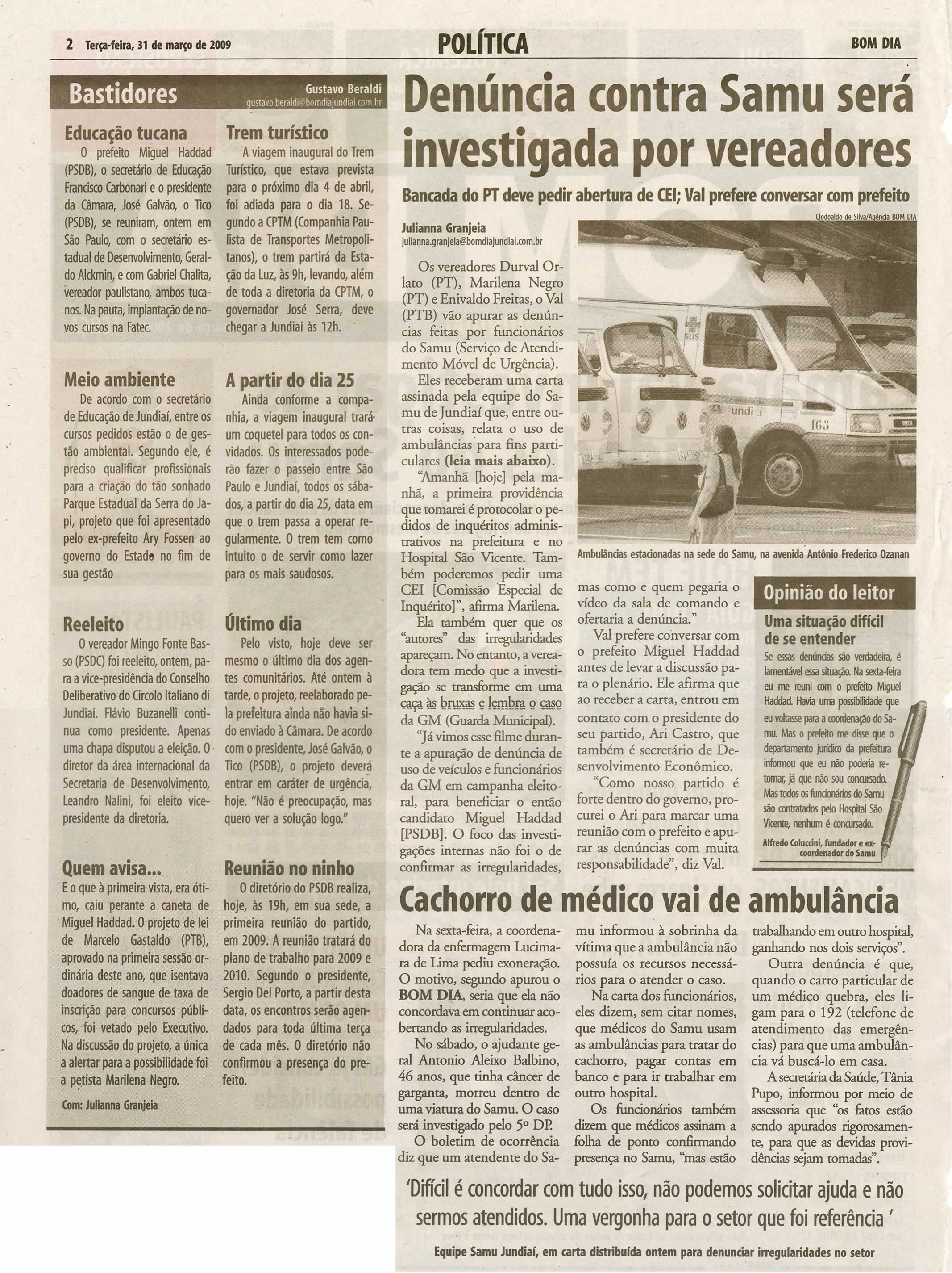 Bom Dia Jundiaí - 31/03/2009