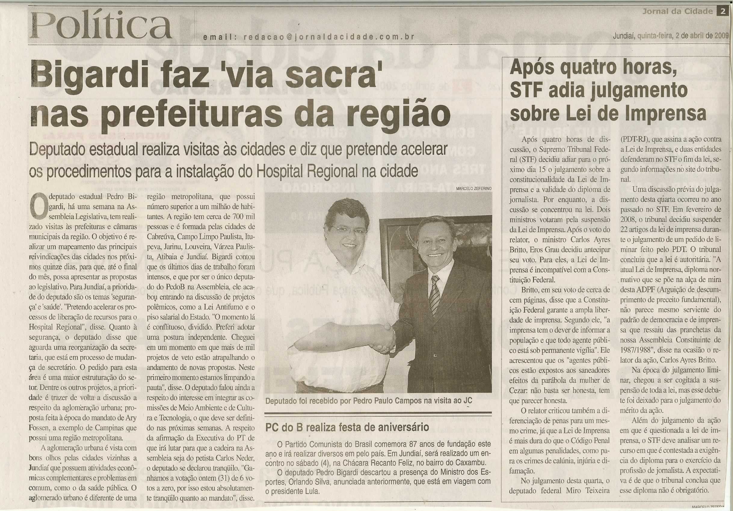 Jornal da Cidade - 02/04/2009