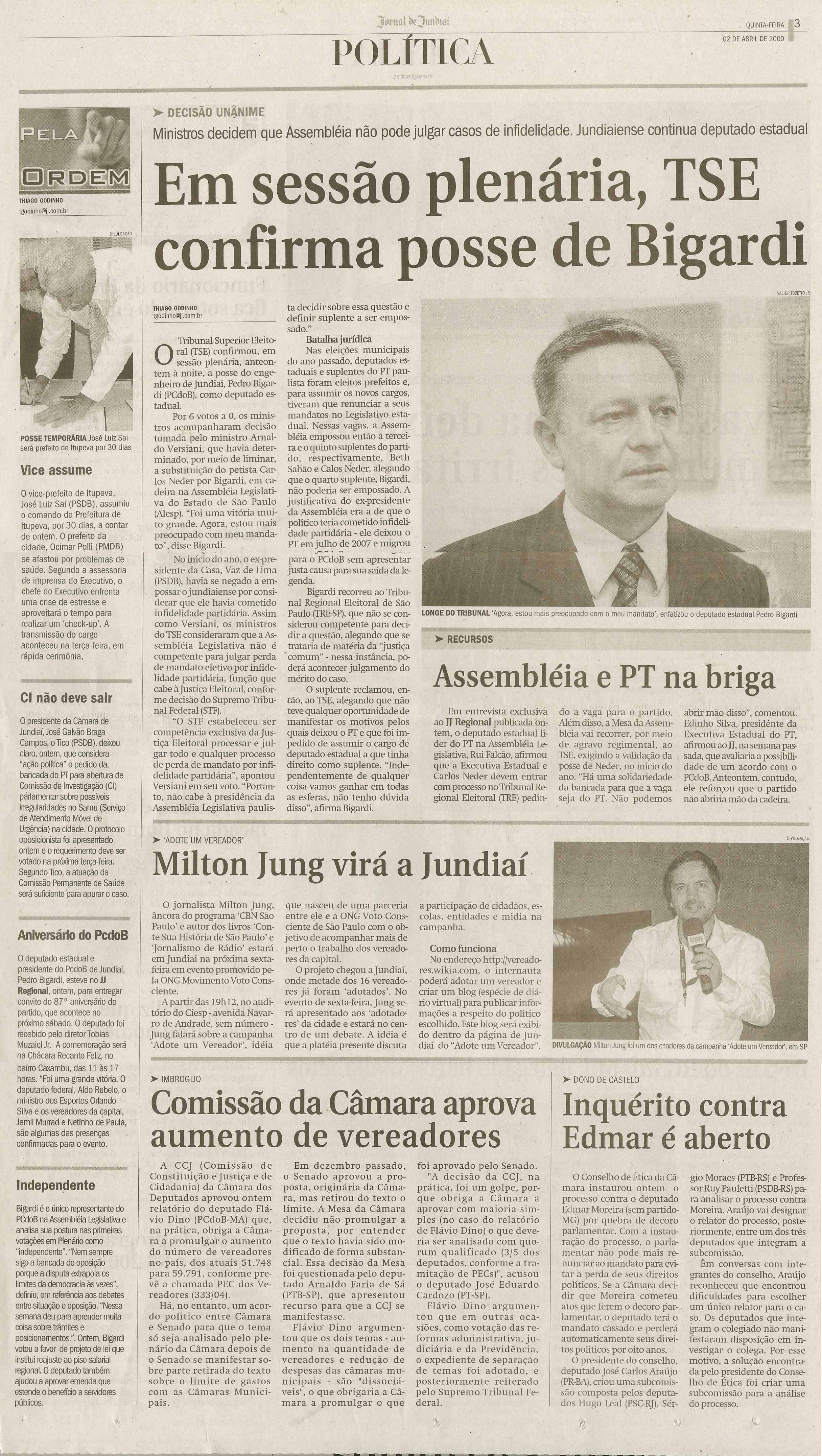 Jornal de Jundiaí - 02/04/2009