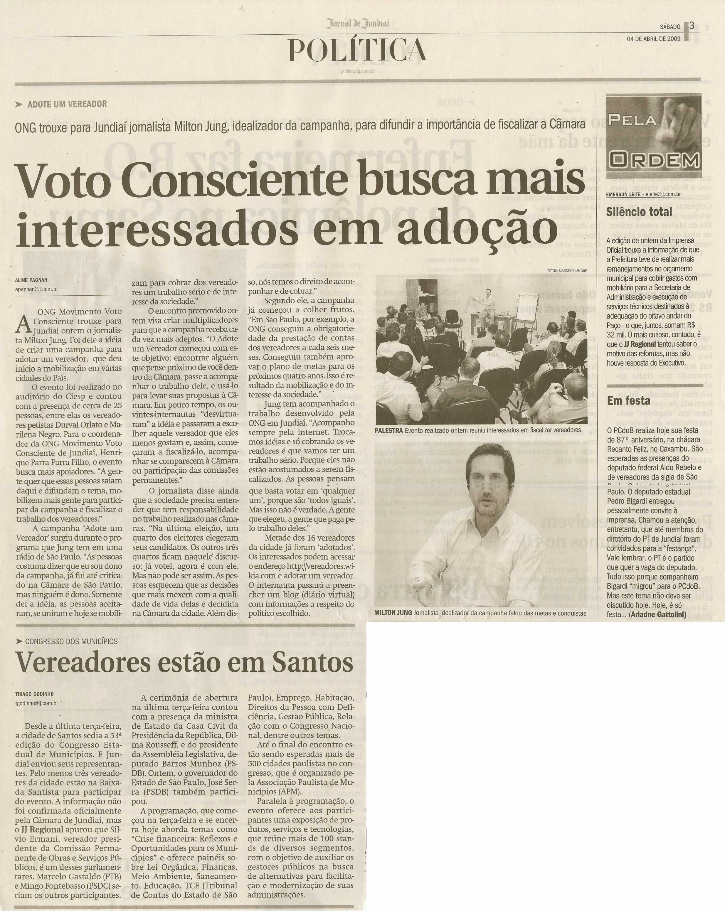 Jornal de Jundiaí - 04/04/2009