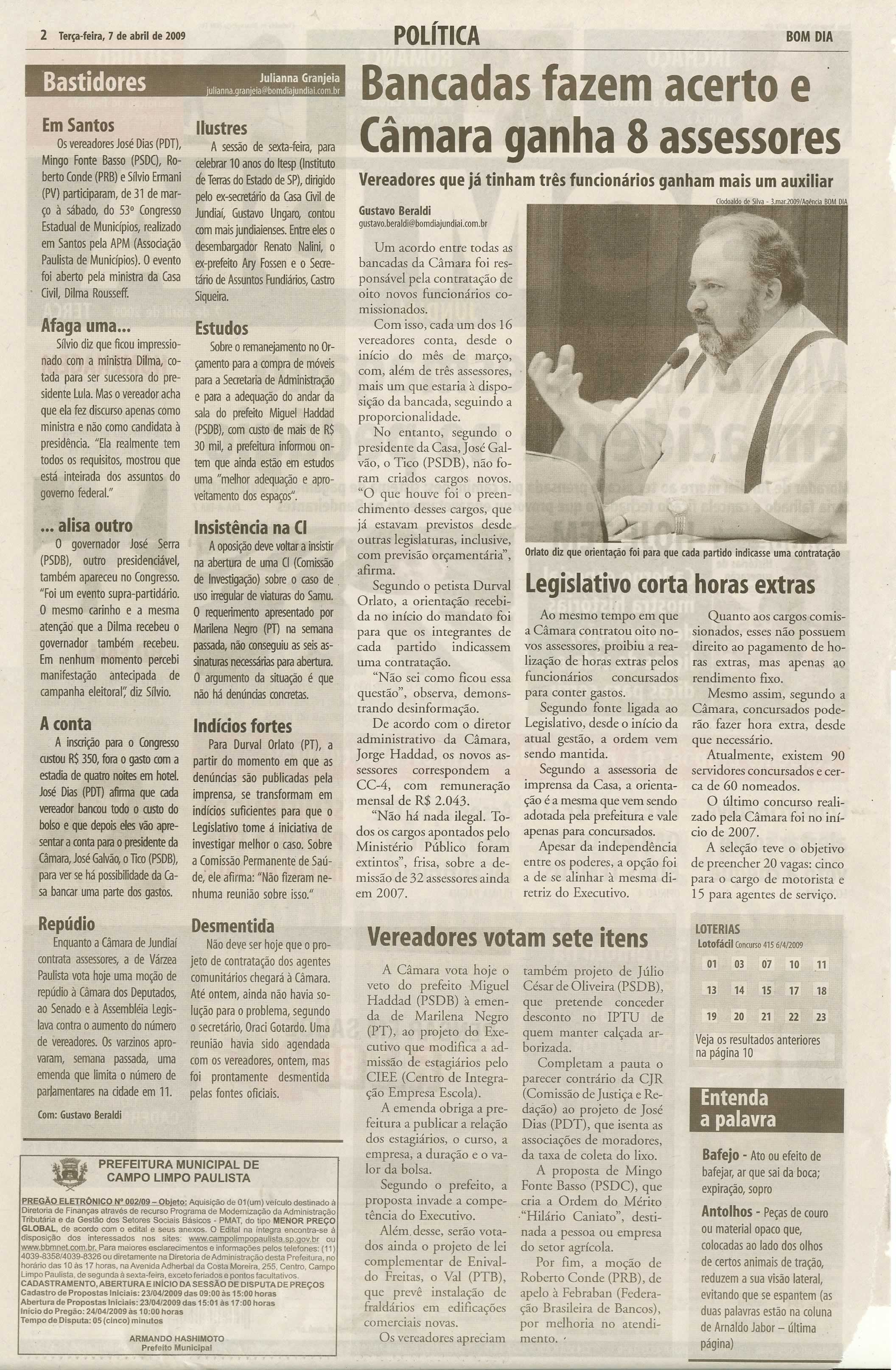 Bom Dia Jundiaí - 07/04/2009