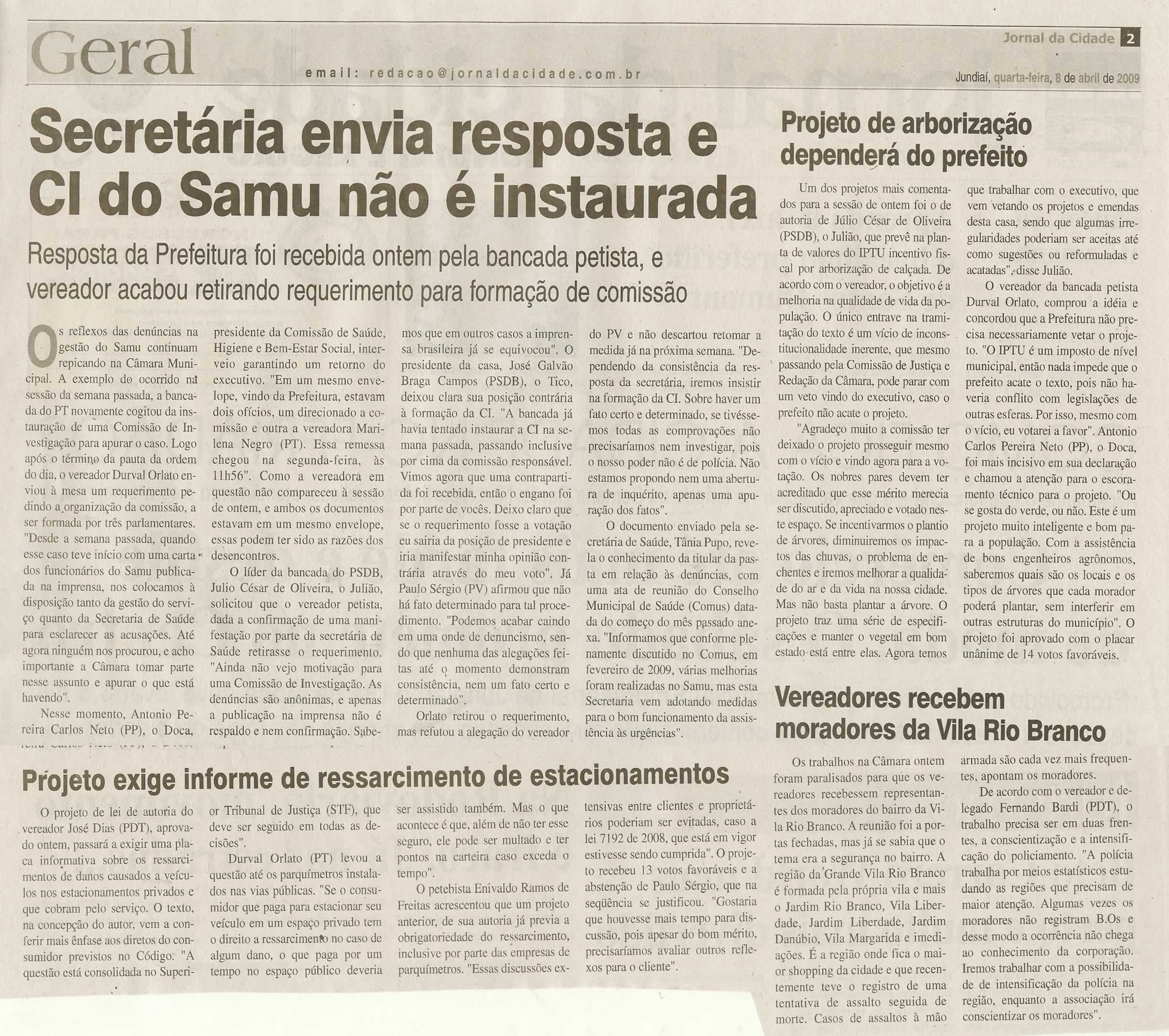 Jornal da Cidade - 08/04/2009