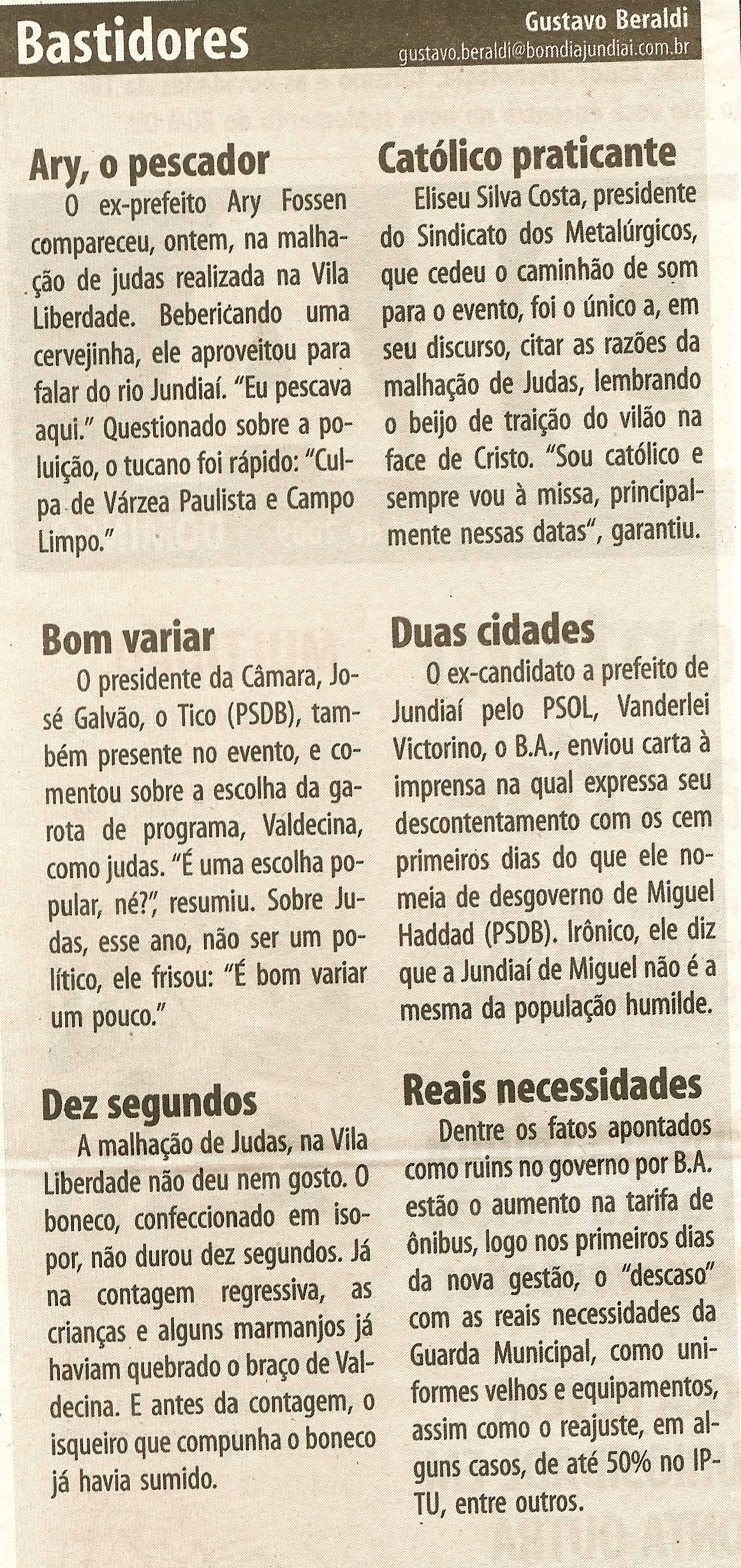 Bom Dia Jundiaí - 12/04/2009