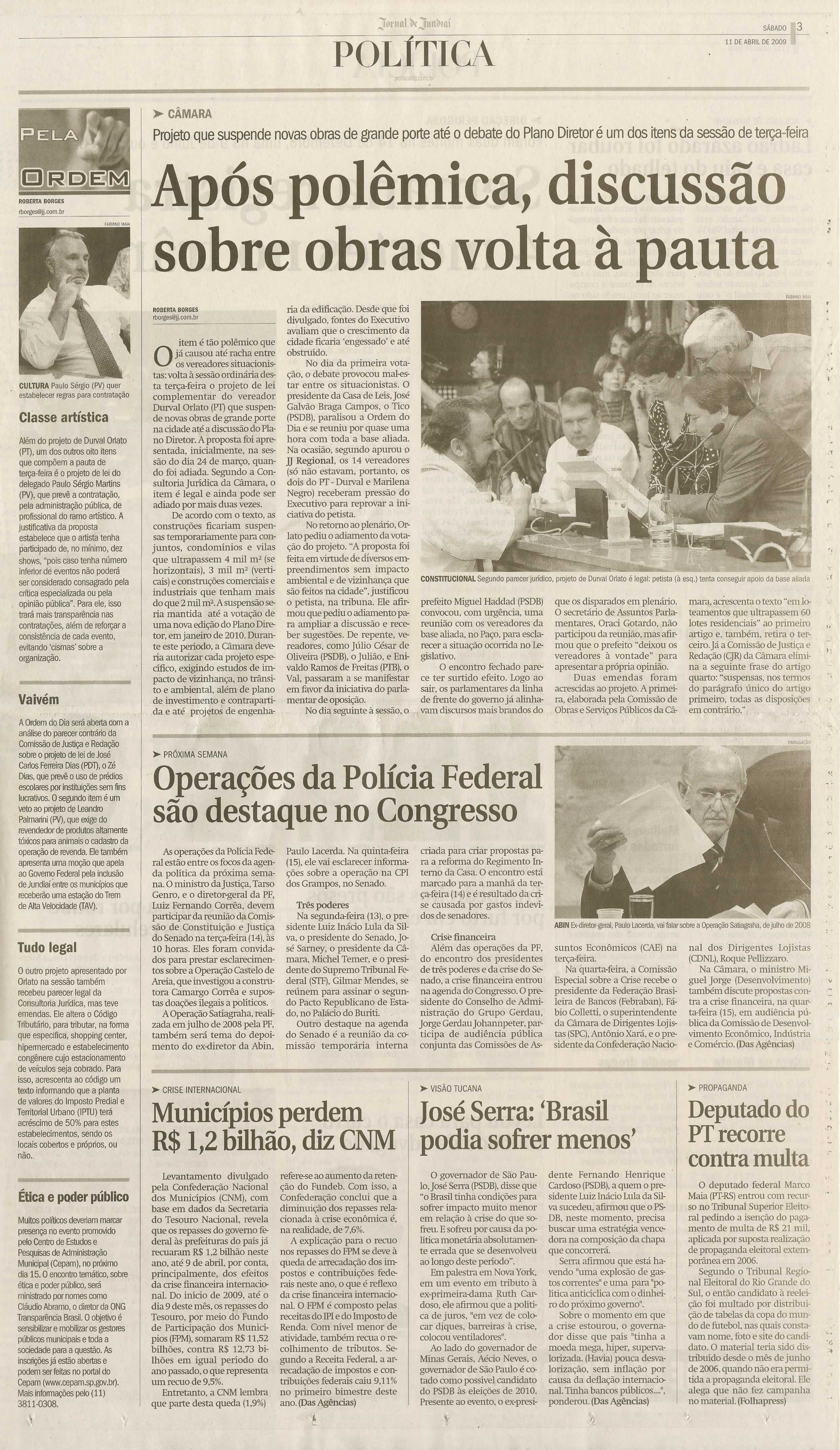 Jornal de Jundiaí - 11/04/2009