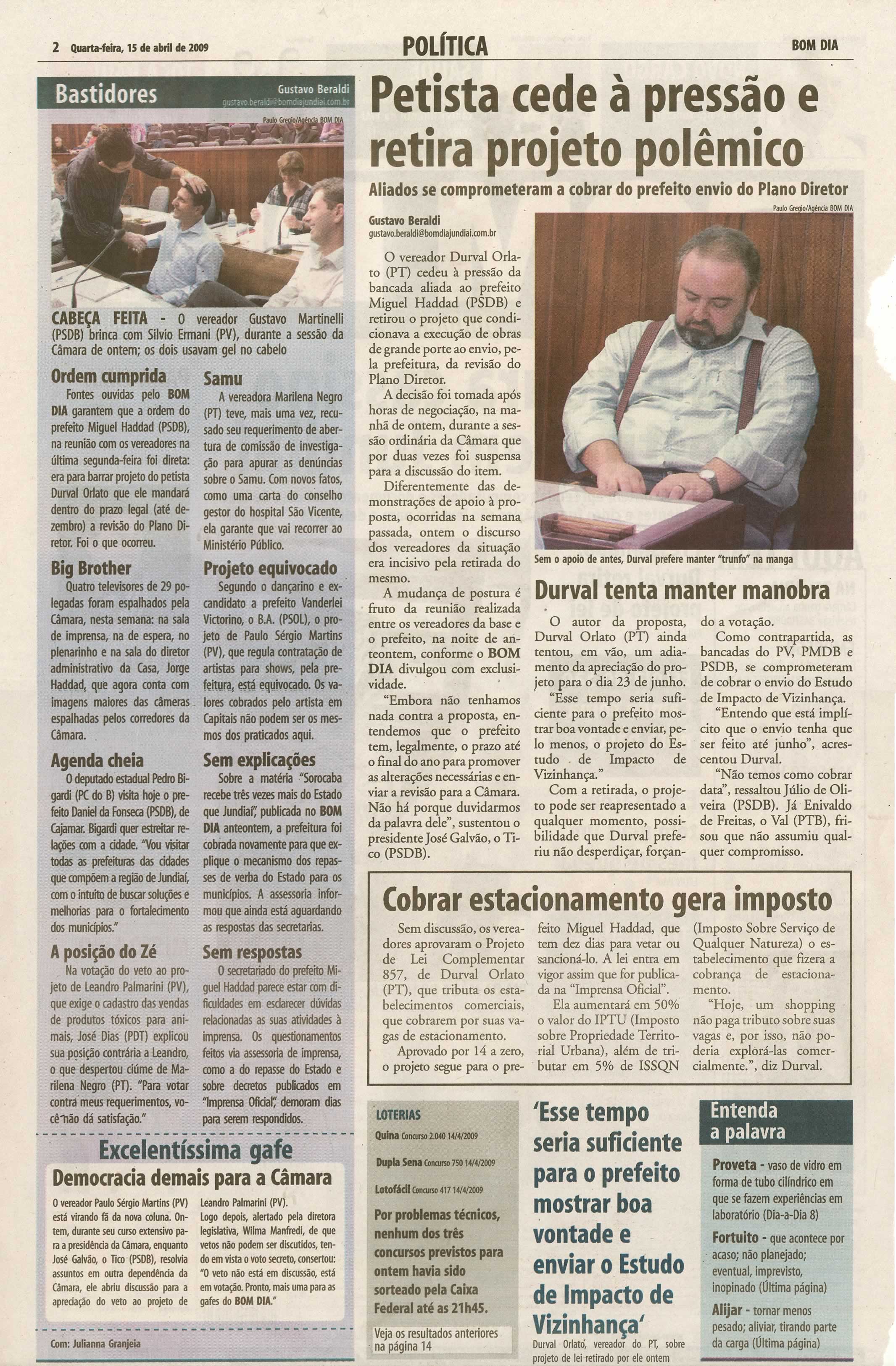 Bom Dia Jundiaí - 15/04/2009