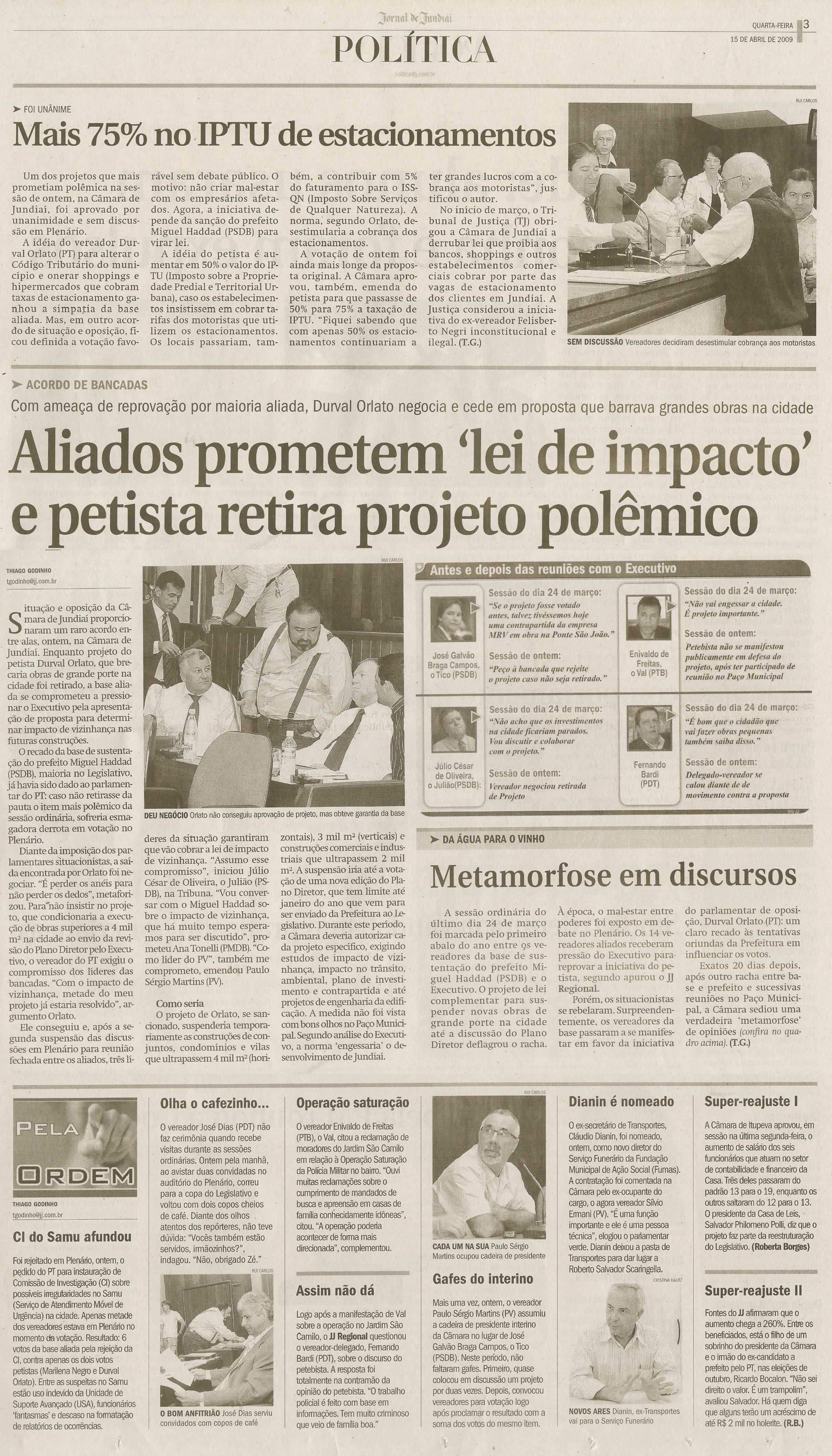 Jornal de Jundiaí - 15/04/2009