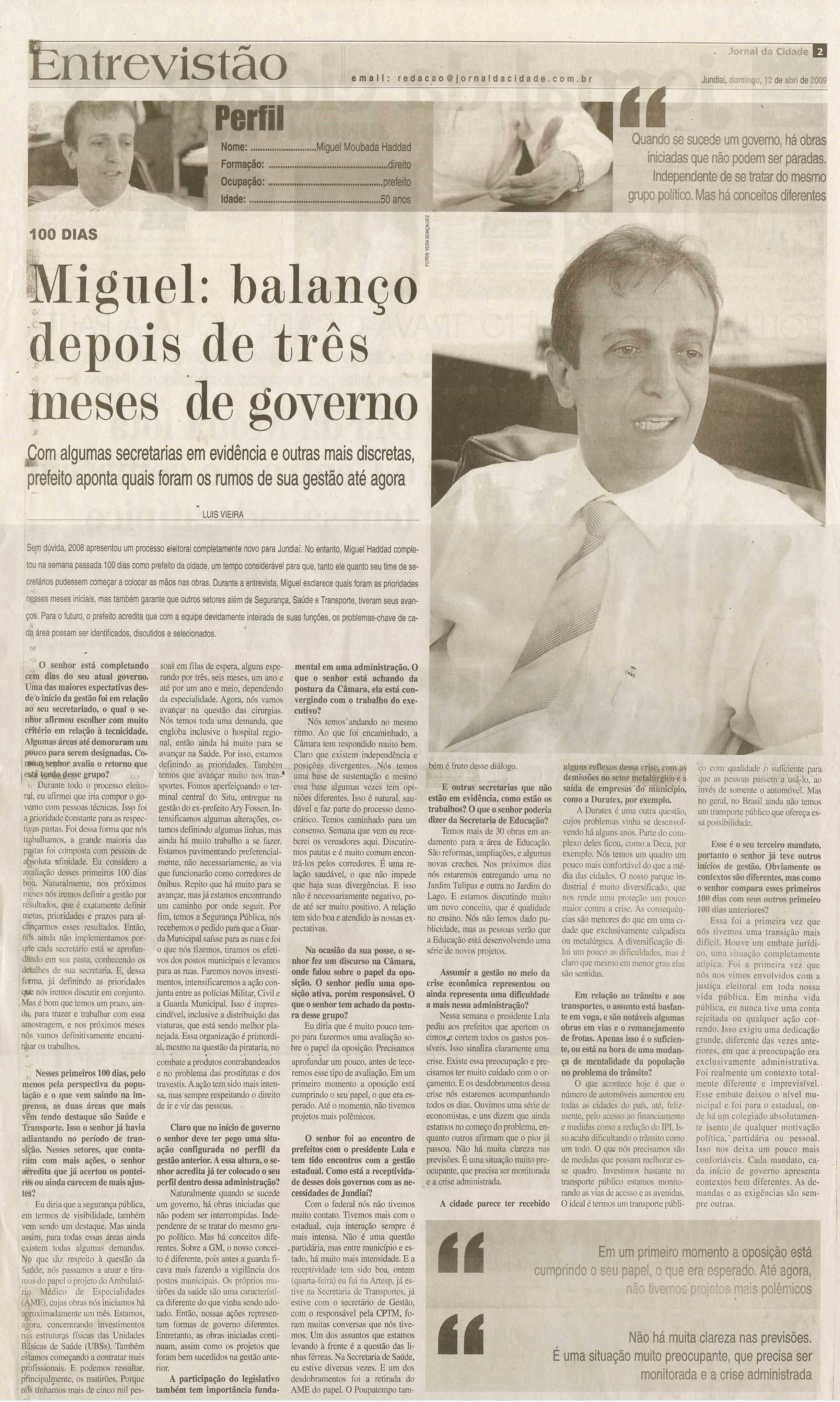 Jornal da Cidade - 12/04/2009