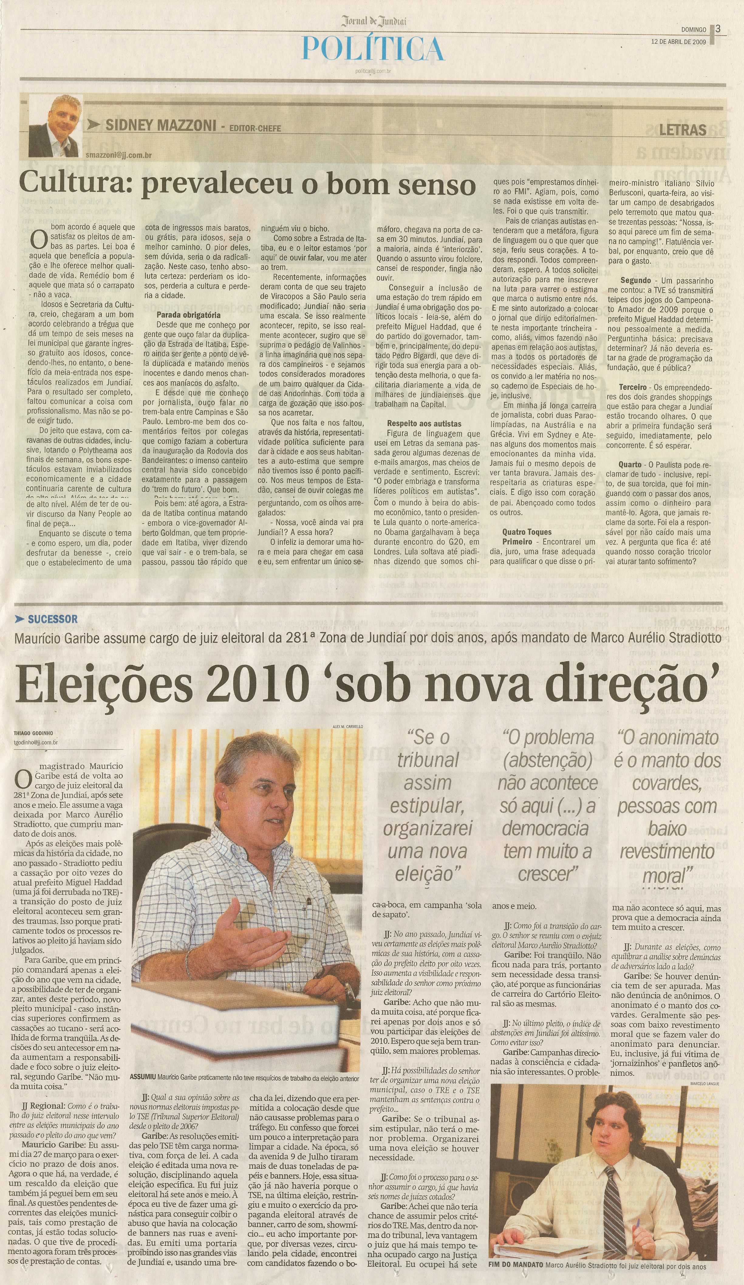 Jornal de Jundiaí - 12/04/2009