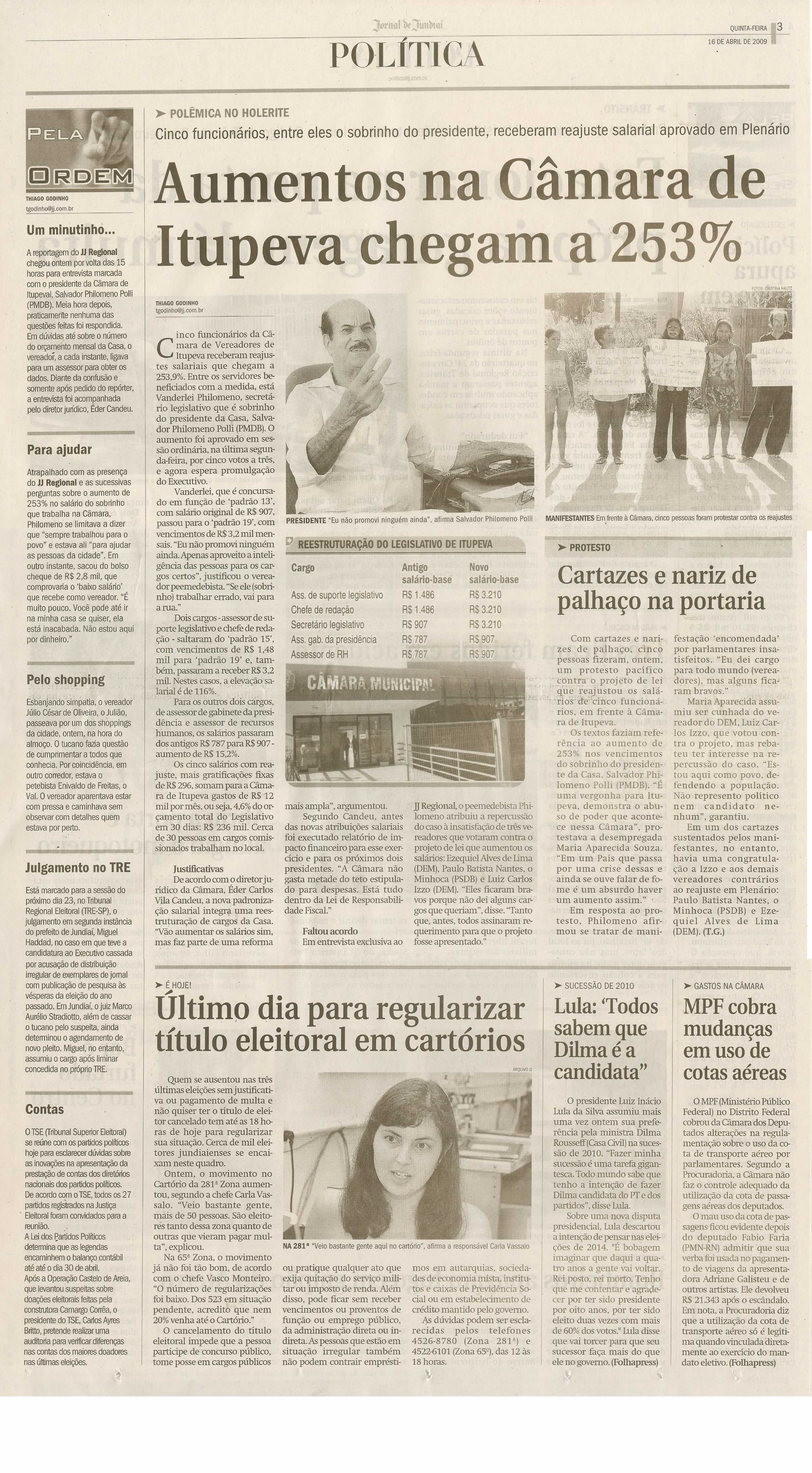Jornal de Jundiaí - 16/04/2009