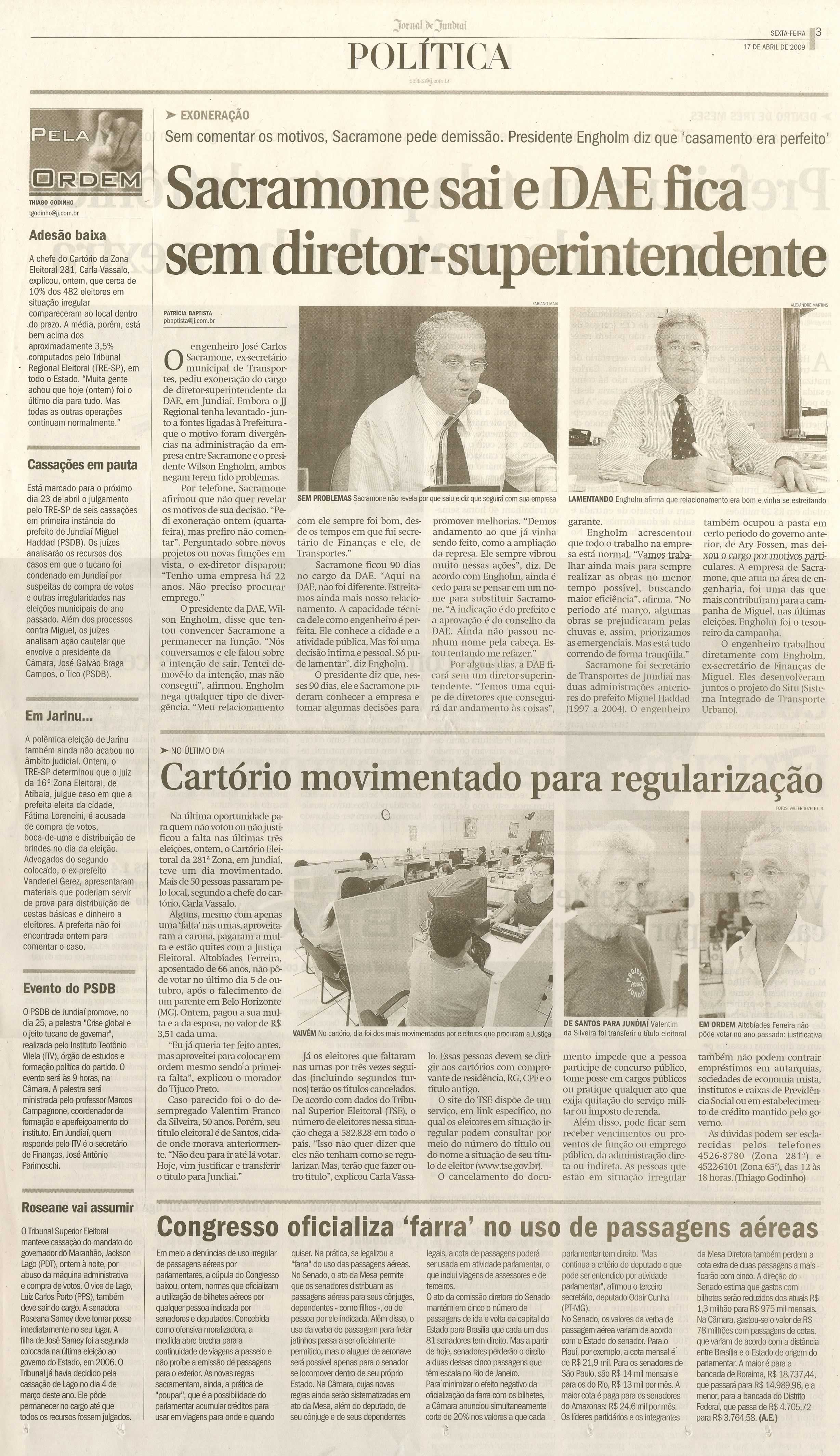 Jornal de Jundiaí - 17/04/2009